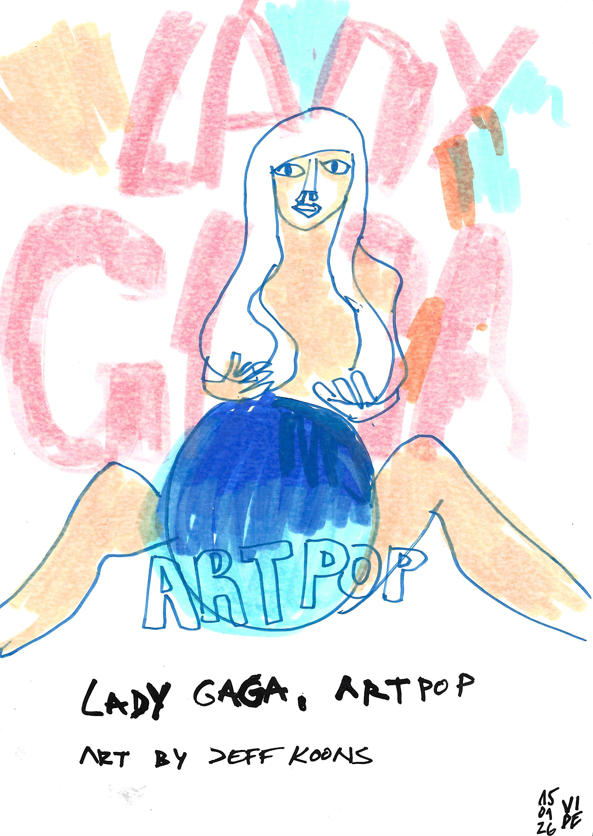Lady Gaga, Virgile Demo, Felt-Tip Pen & Ink on Paper, 21 x 29.7cm, 15/01/2026 © Demo Dema