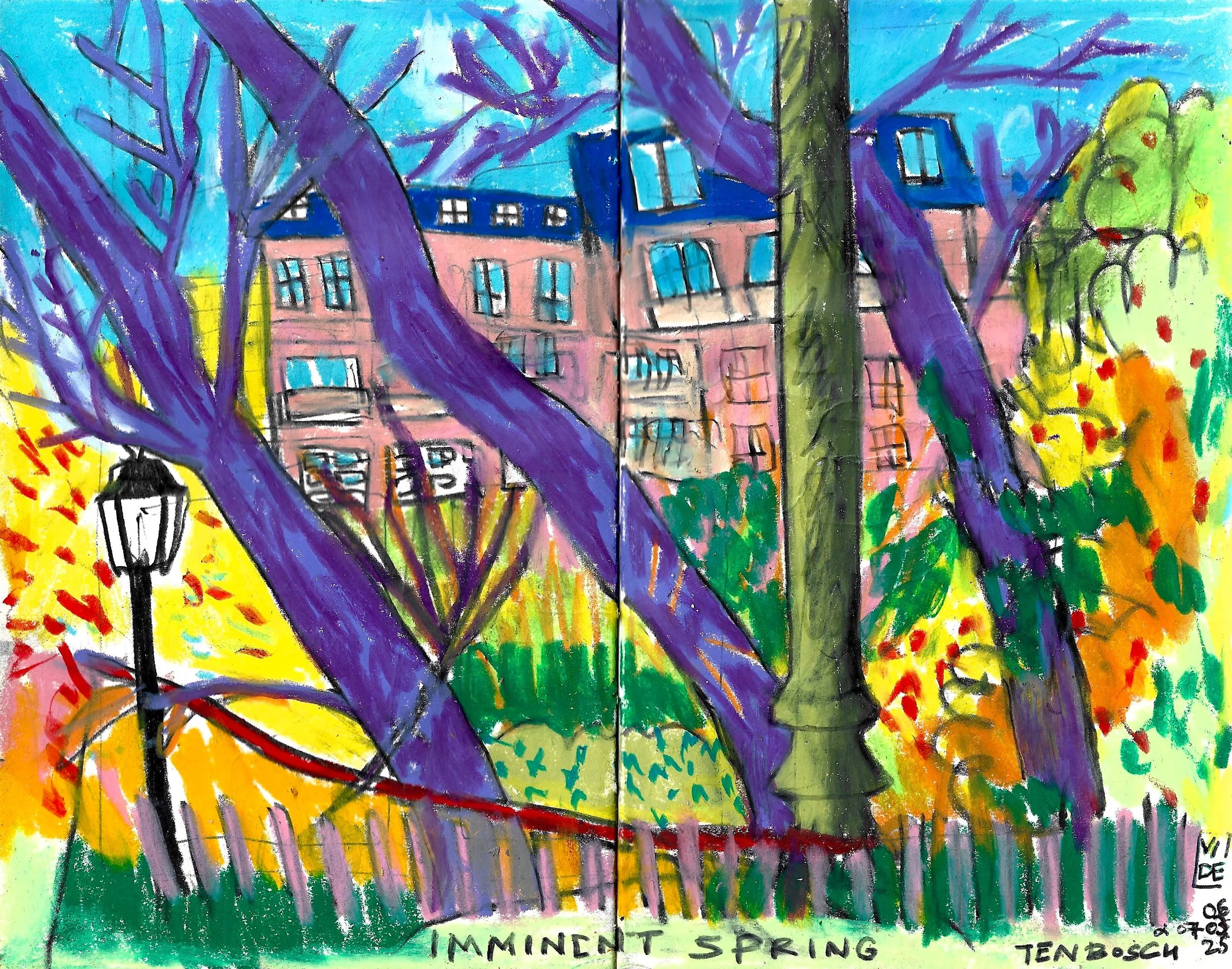 Imminent Spring ( 07/03/2025), Virgile Demo, Colour Pencil & Pen on Sketchbook (A5), 2025 ©Demo Dema