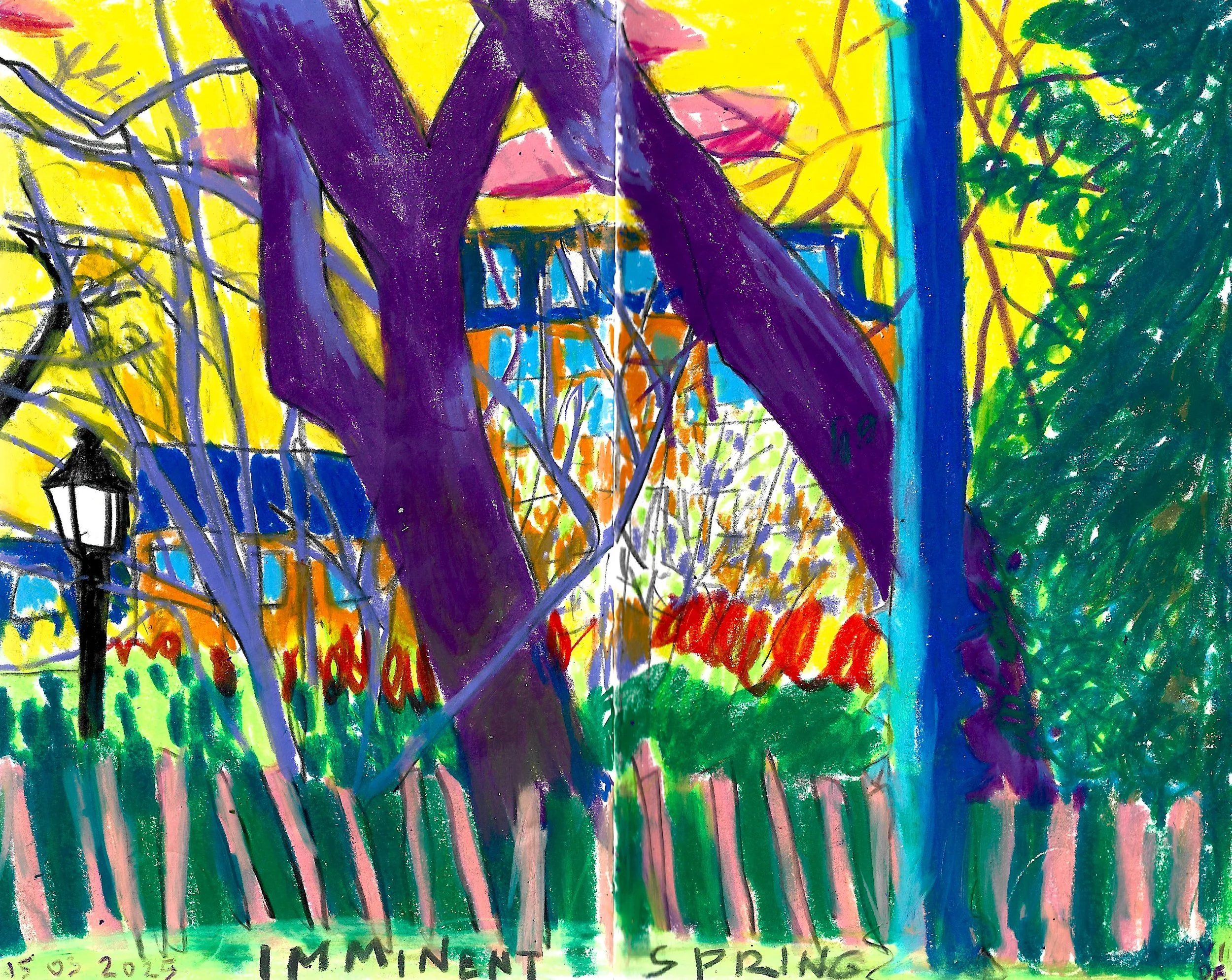 Imminent Spring 2 ( 15/03/2025), Virgile Demo, Colour Pencil & Pen on Sketchbook (A5), 2025 ©Demo Dema