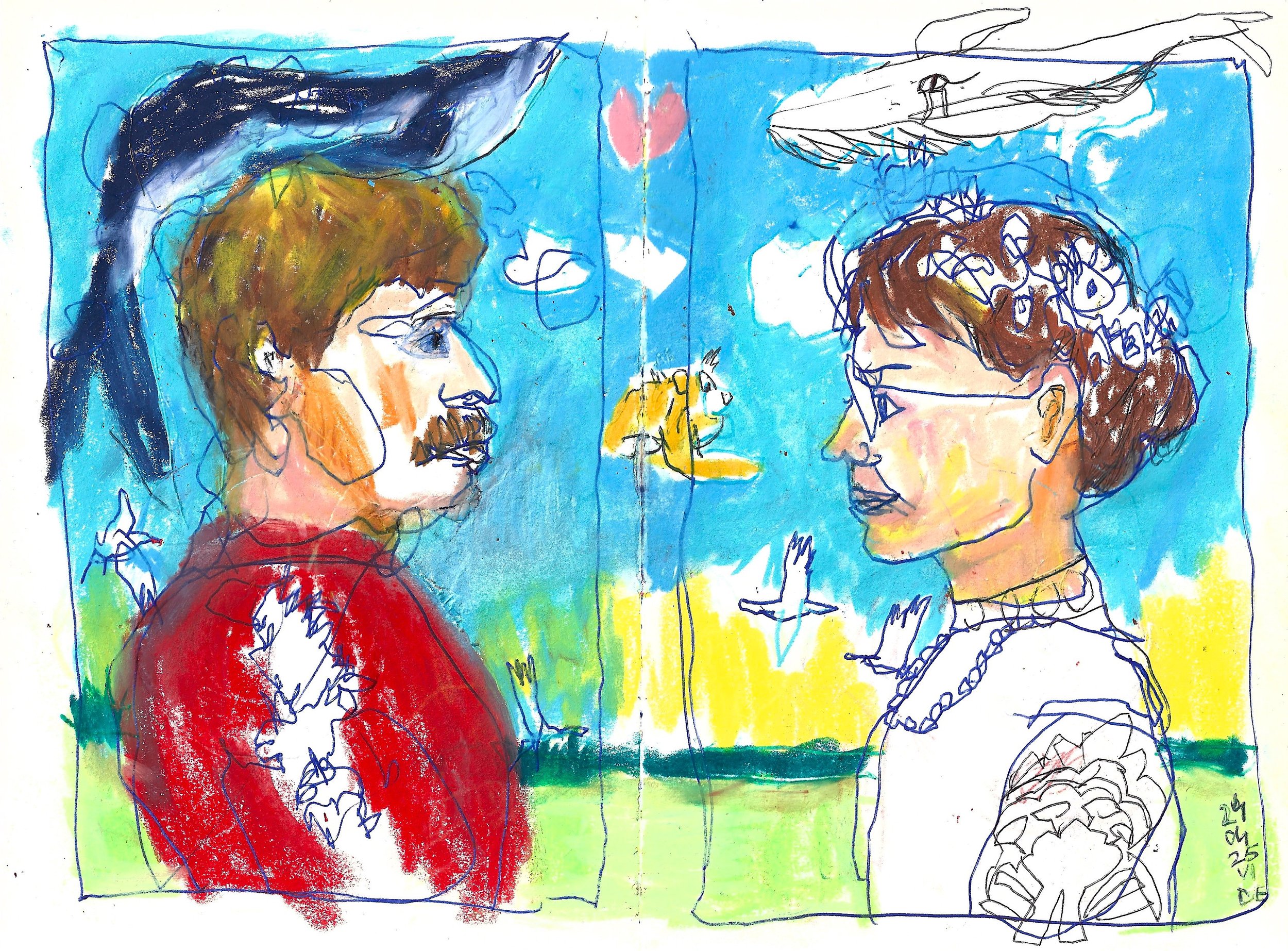 3 Drawings from our Portrait workshop (24/04)