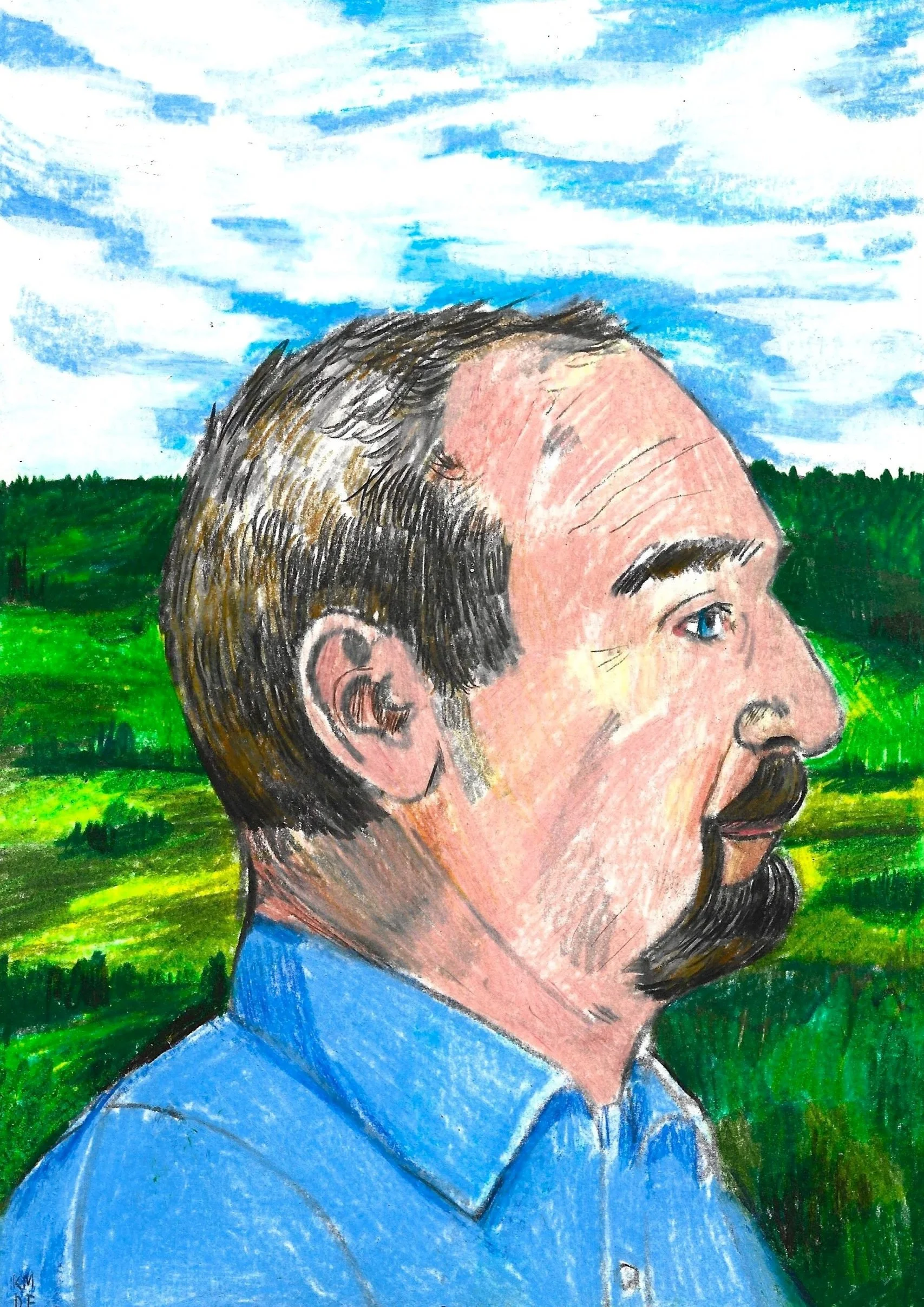 Tata, Karolina Dema, Wax Pastel & Colour Pencil on Paper, 14.8 x 21 cm, 2026
©Demo Dema