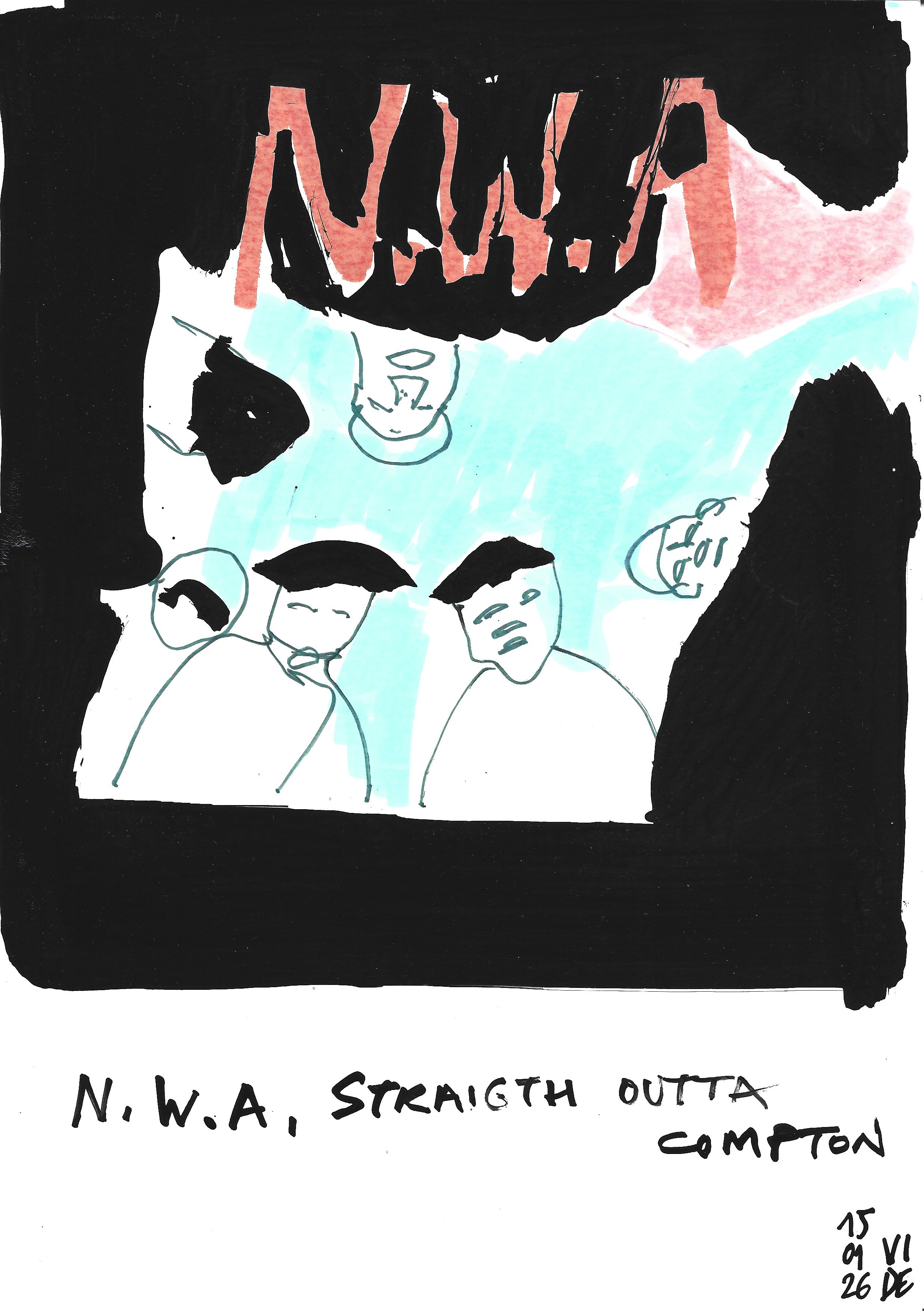 N.W.A., Virgile Demo, Felt-Tip Pen & Ink on Paper, 21 x 29.7cm, 15/01/2026 © Demo Dema