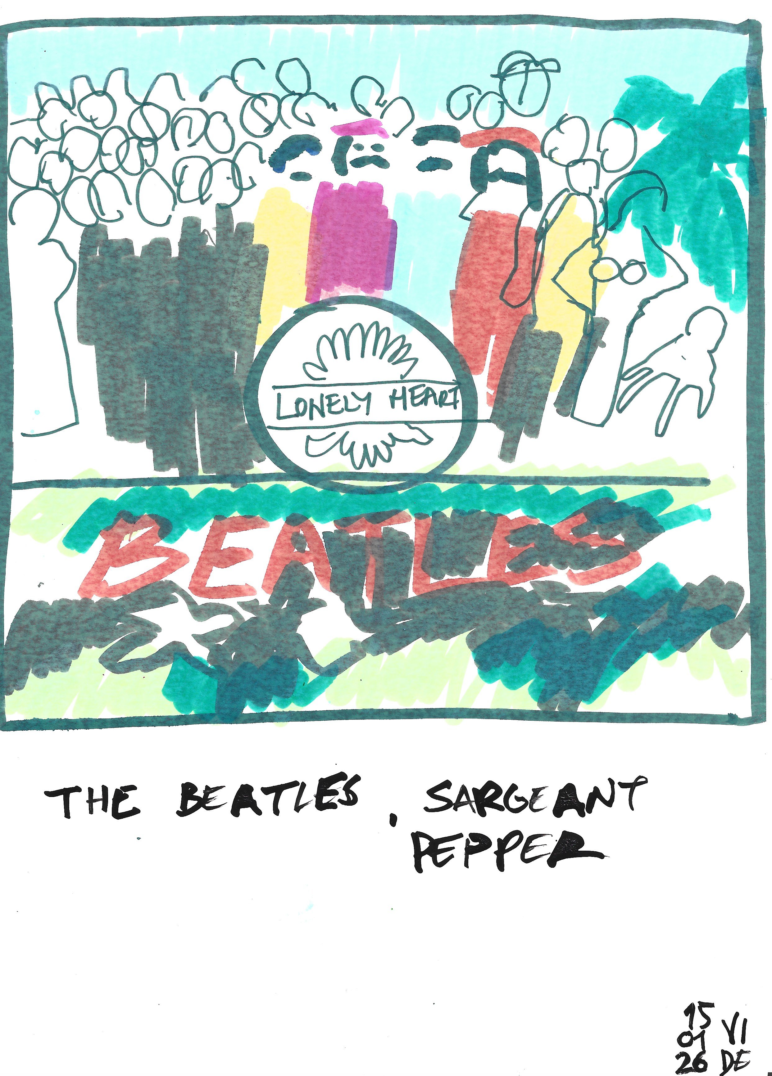 Sargeant Pepper, Virgile Demo, Felt-Tip Pen & Ink on Paper, 21 x 29.7cm, 15/01/2026 © Demo Dema