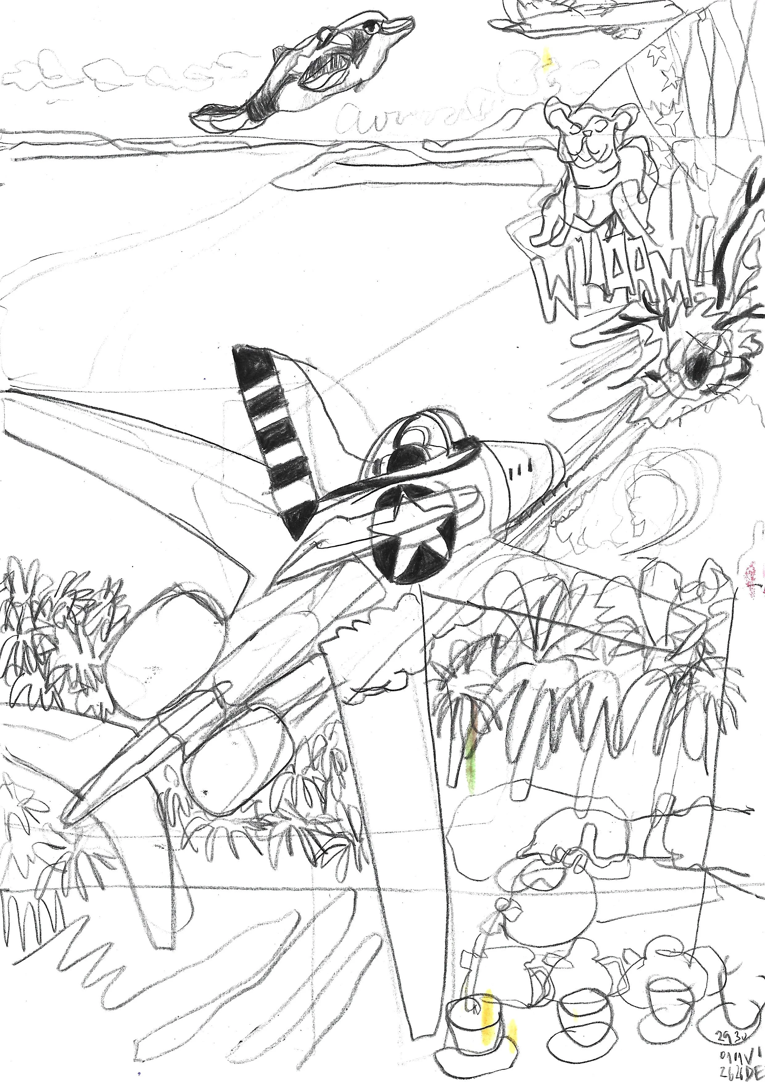 Attaque à Caracas, Virgile Demo, Black Pencil on Paper, 21 x 29.7cm, 29/01/2026 © Demo Dema