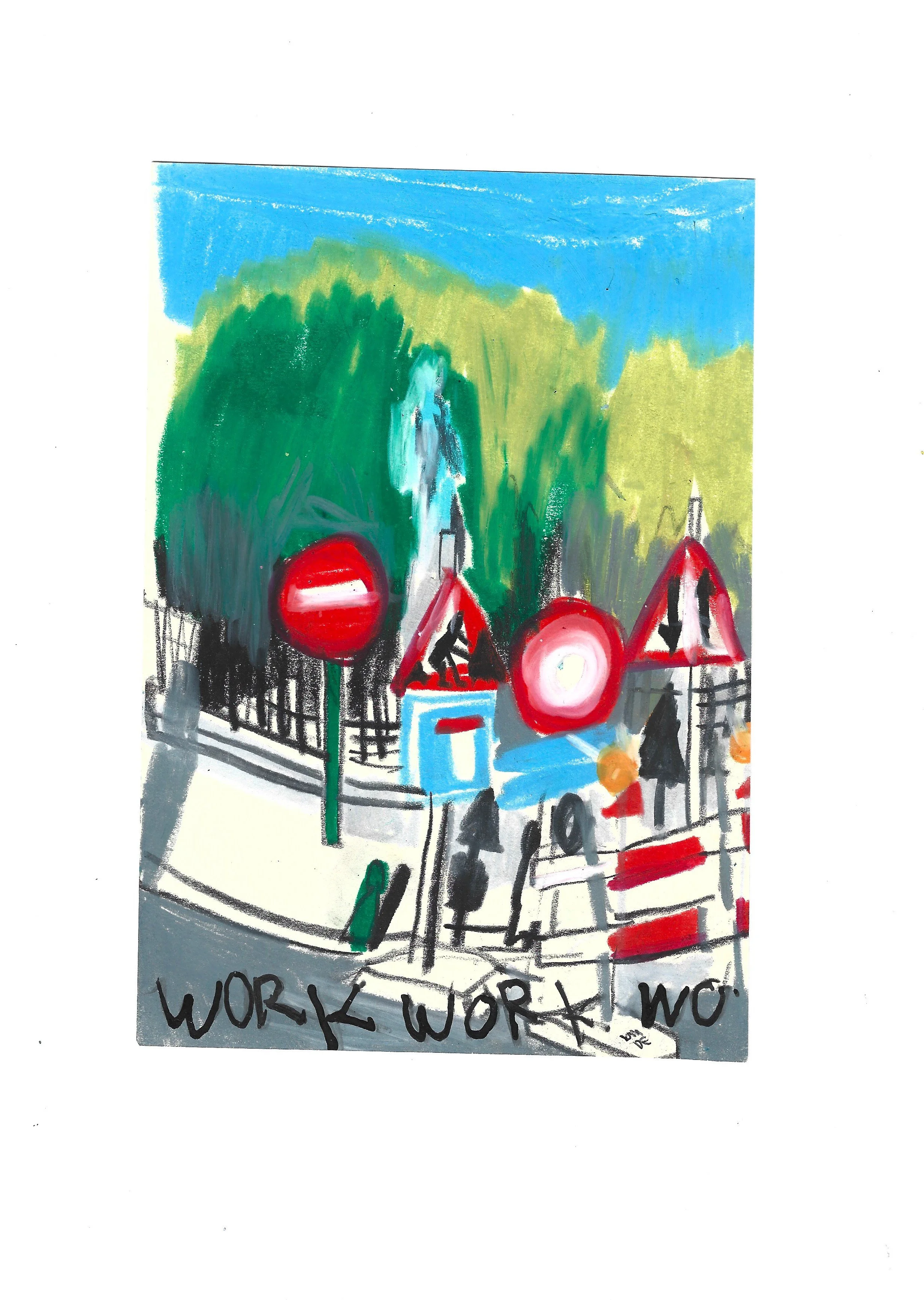 Work Work Work, Karolina Dema, Wax Pastel and Colour Pencil, 2025
©Demo Dema