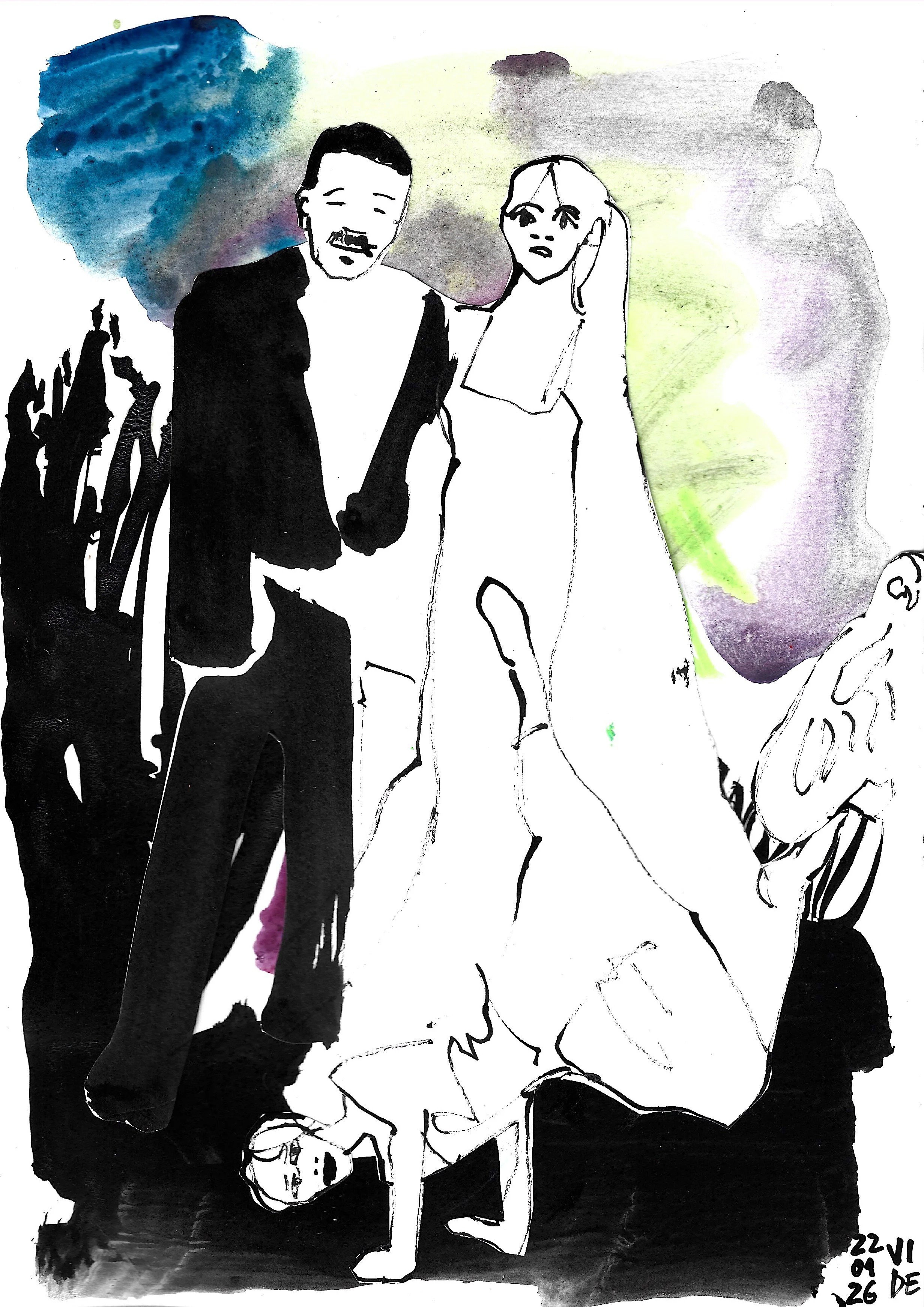 The Wedding Dance, Virgile Demo, Pastel, Ink and Cut-Out on Paper, 21 x 29.7cm, 22/01/2026 © Demo Dema