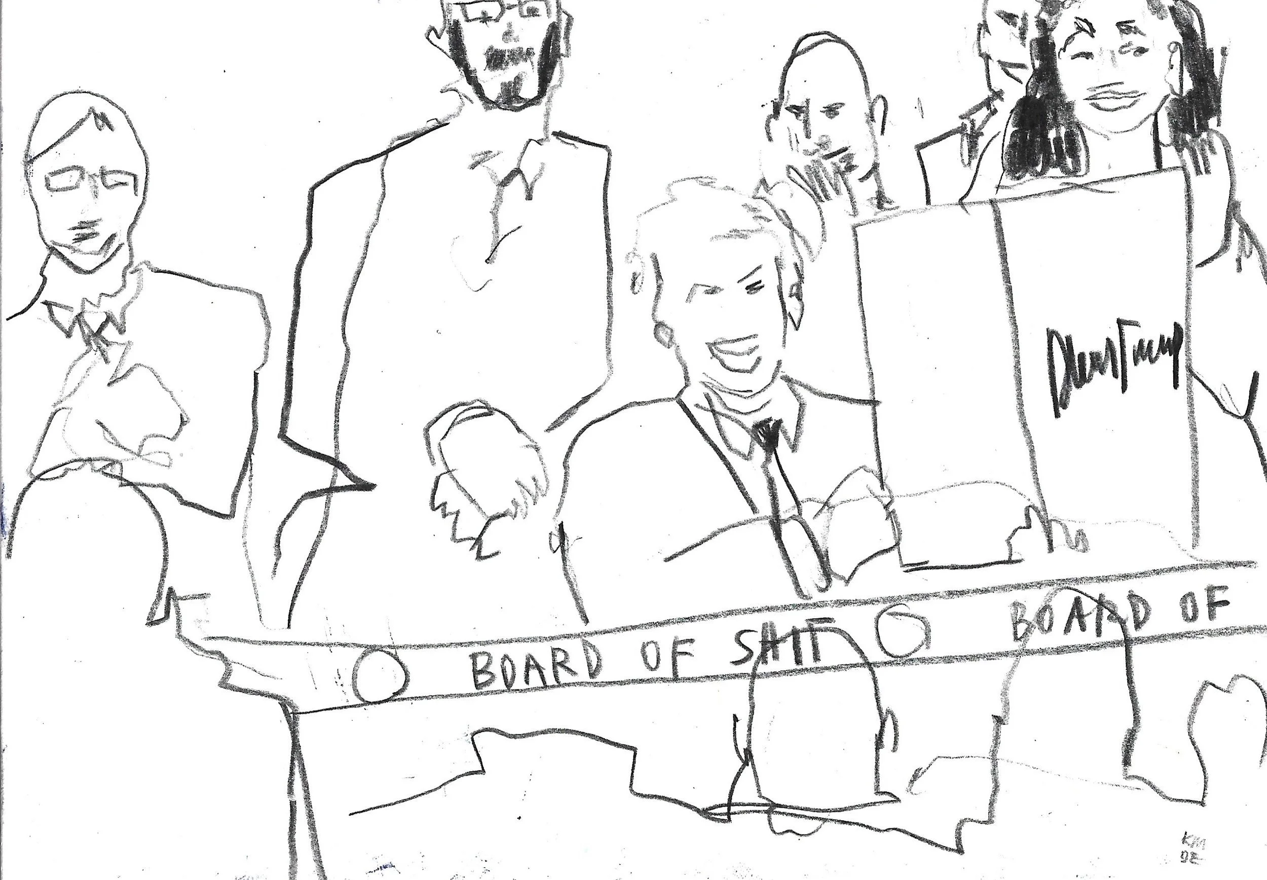 Board of Peace, Karolina Dema, Black Pencil on Paper, 14.8 x 21cm, 29/01/2026 © Demo Dema