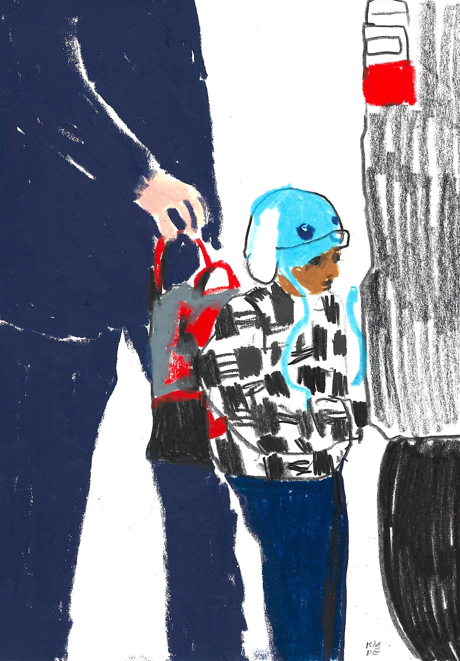 The Arrest of Liam Ramos, Karolina Dema, Wax Pastel on Paper, 14.8 x 21cm, 29/01/2026 © Demo Dema