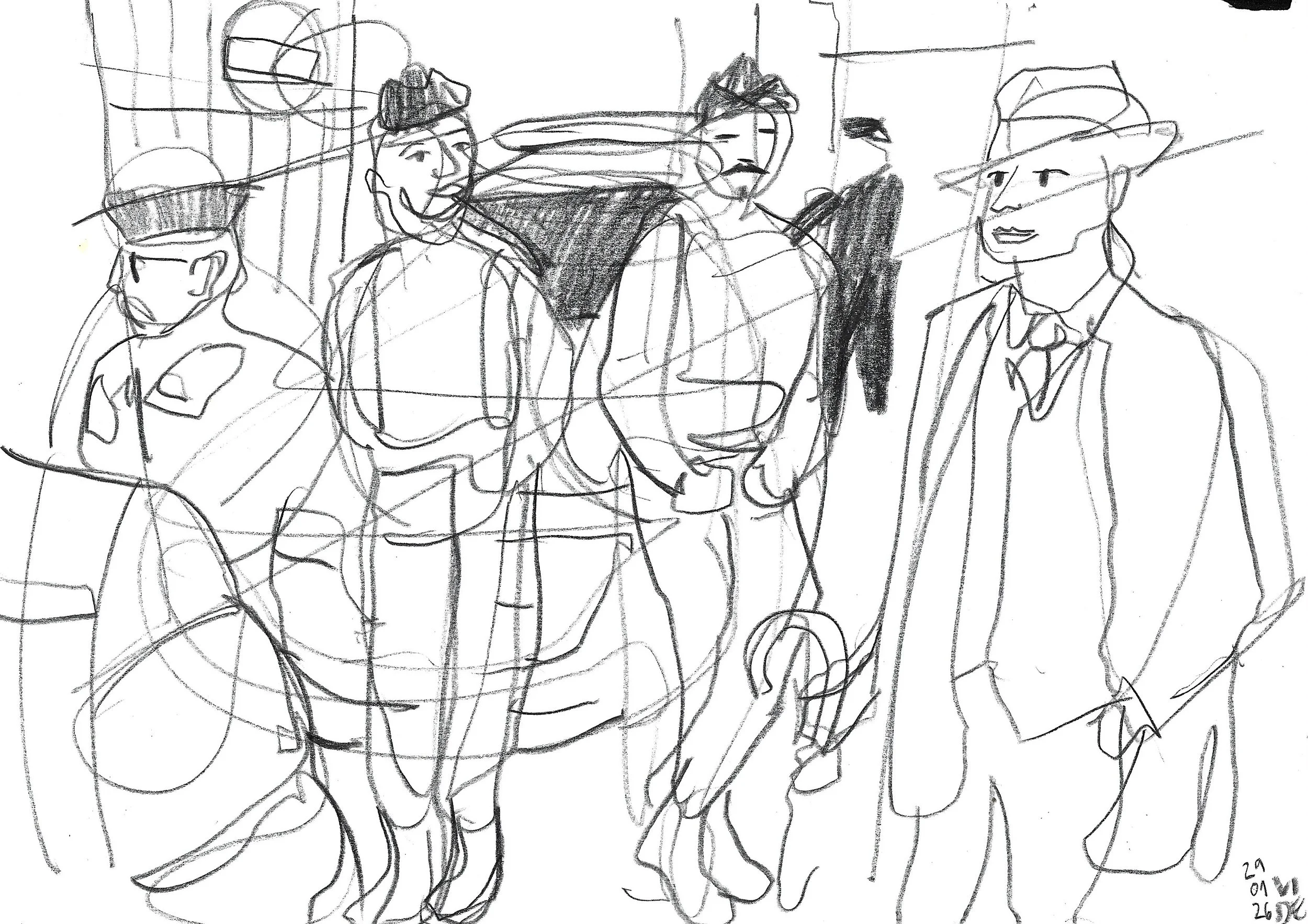 Can This Man Solve the Louvre Heist Case?, Virgile Demo, Black Pencil on Paper, 21 x 29.7cm, 29/01/2026 © Demo Dema