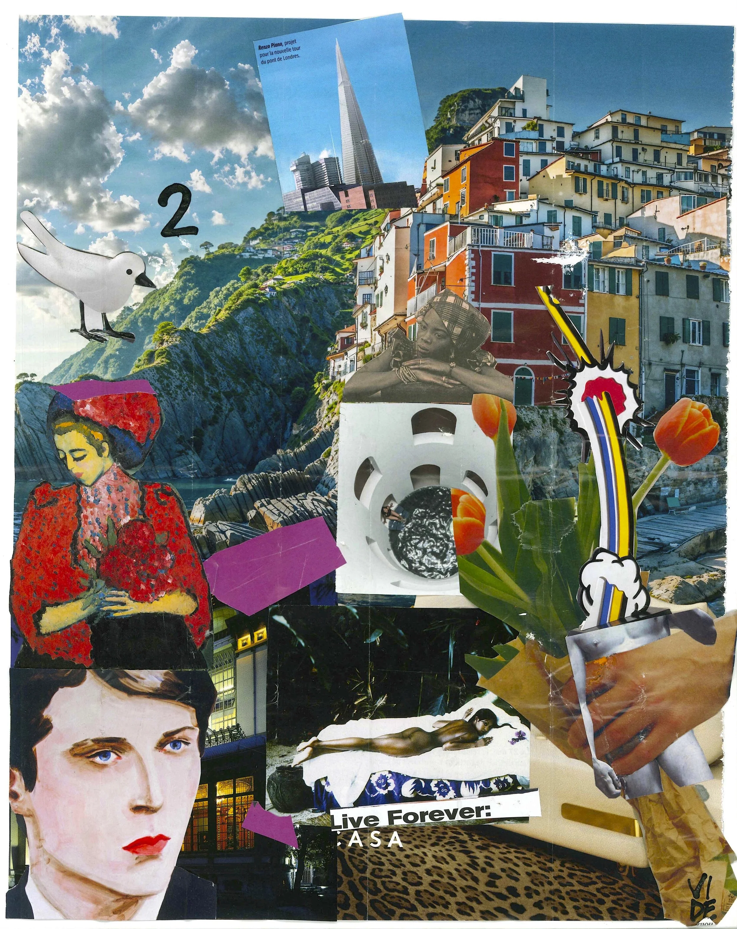 2 Jan 26: Casa Live Forever, Virgile Demo, Cut and Paste on Paper, 21 x 29.7cm, 2026