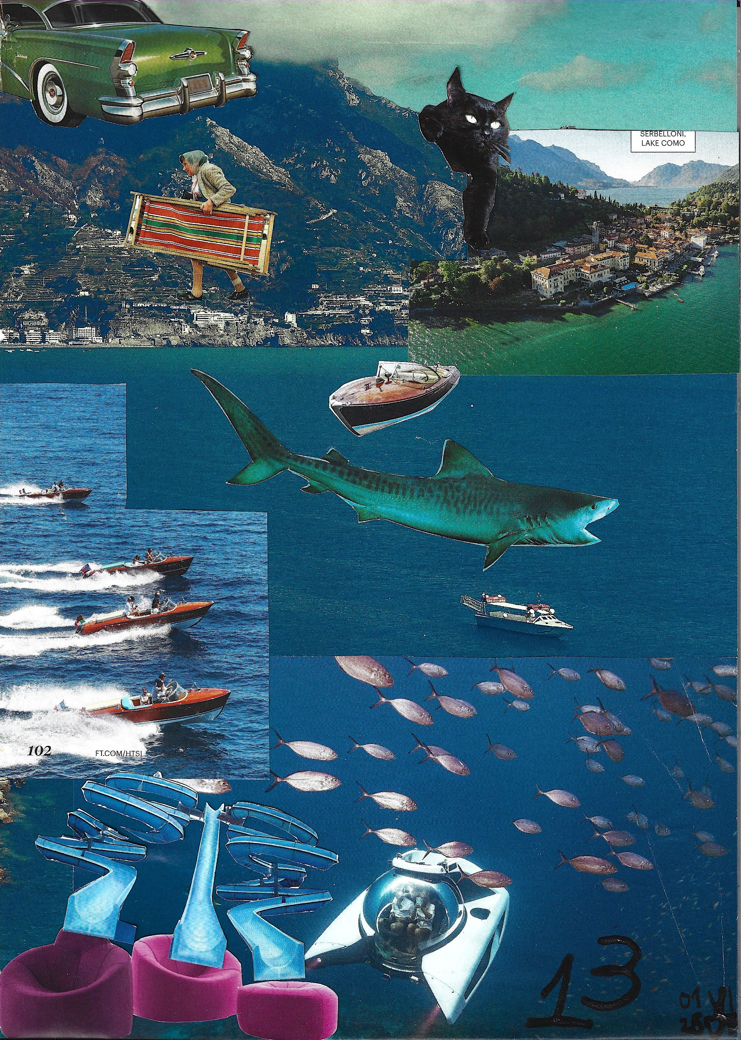 13 Jan 26: Lake Titicaca, Virgile Demo, Cut and Paste on Paper, 21 x 29.7cm, 2026