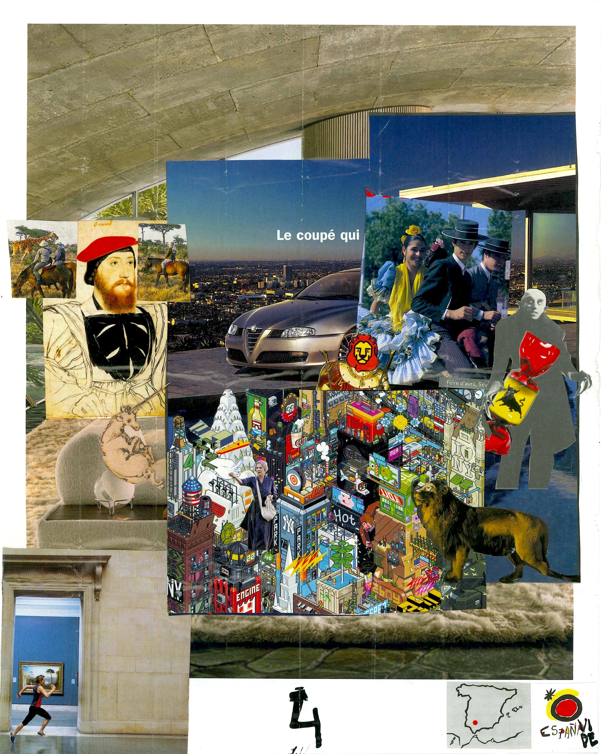 4 Jan 26: Madrid Day 2, Virgile Demo, Cut and Paste on Paper, 21 x 29.7cm, 2026