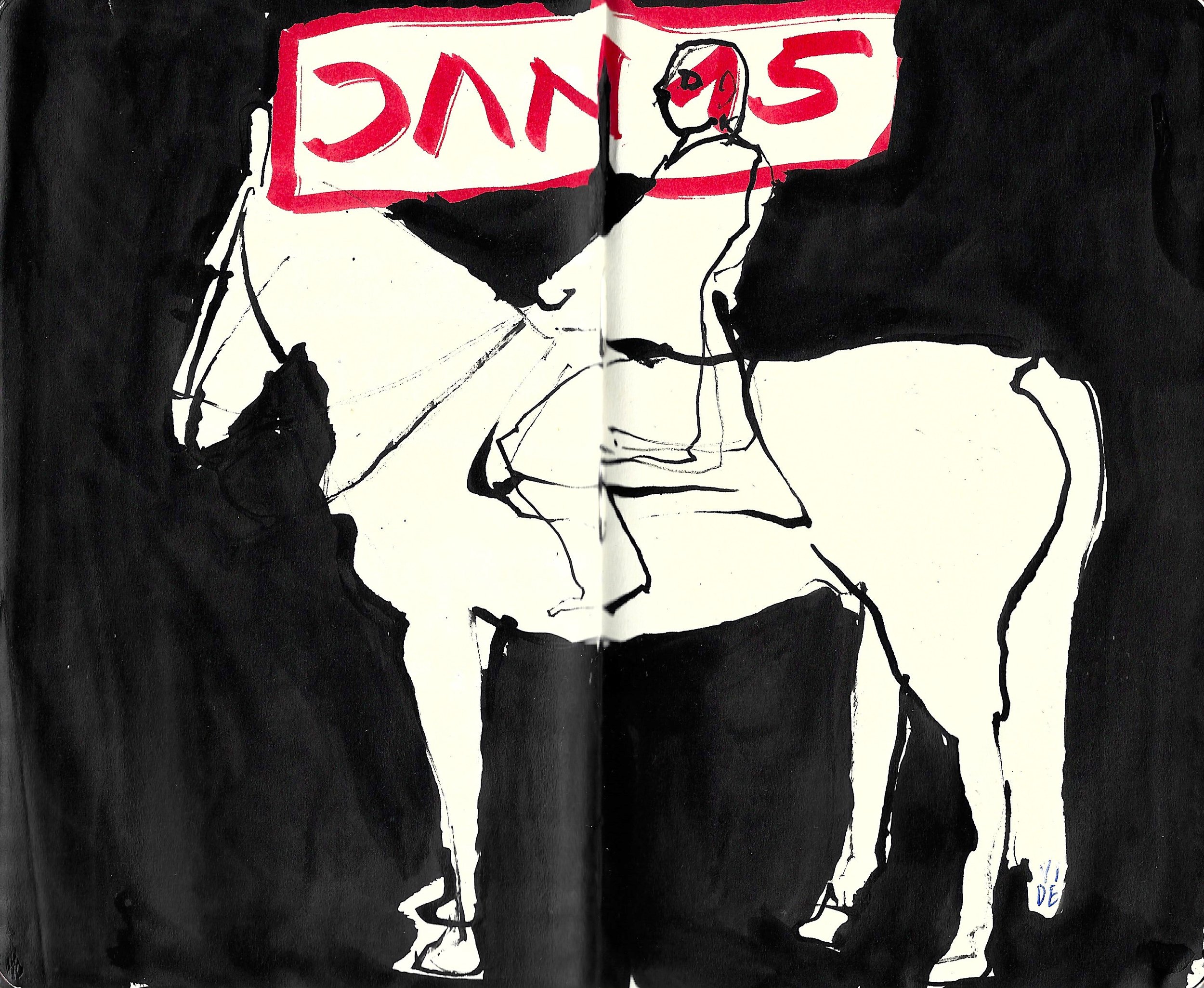 January 15th 2026: A Horseman, Virgile Demo, Felt-Tip Pen and Ink on Paper, 2026 ©Demo Dema