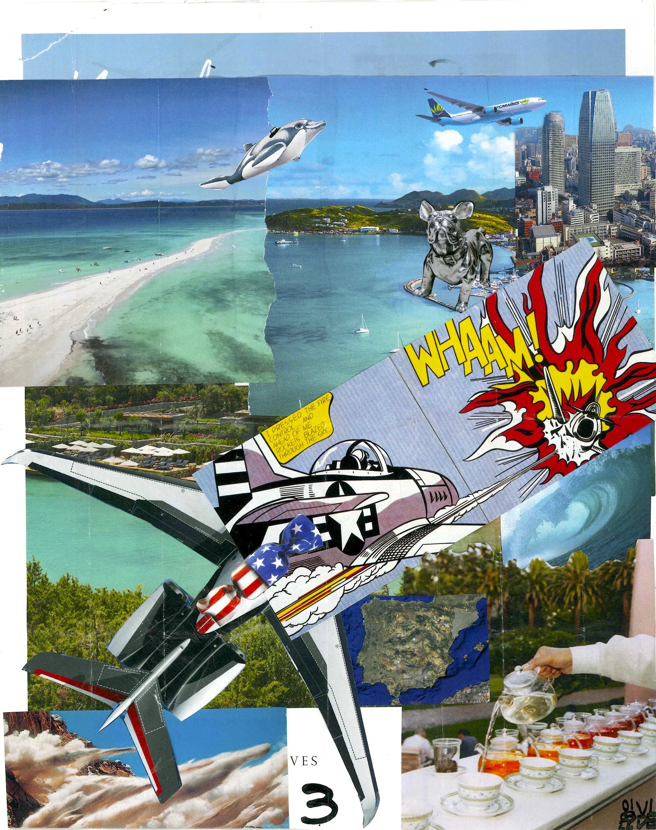 3 Jan 26: Road to Venezuela, Virgile Demo, Cut and Paste on Paper, 21 x 29.7cm, 2026