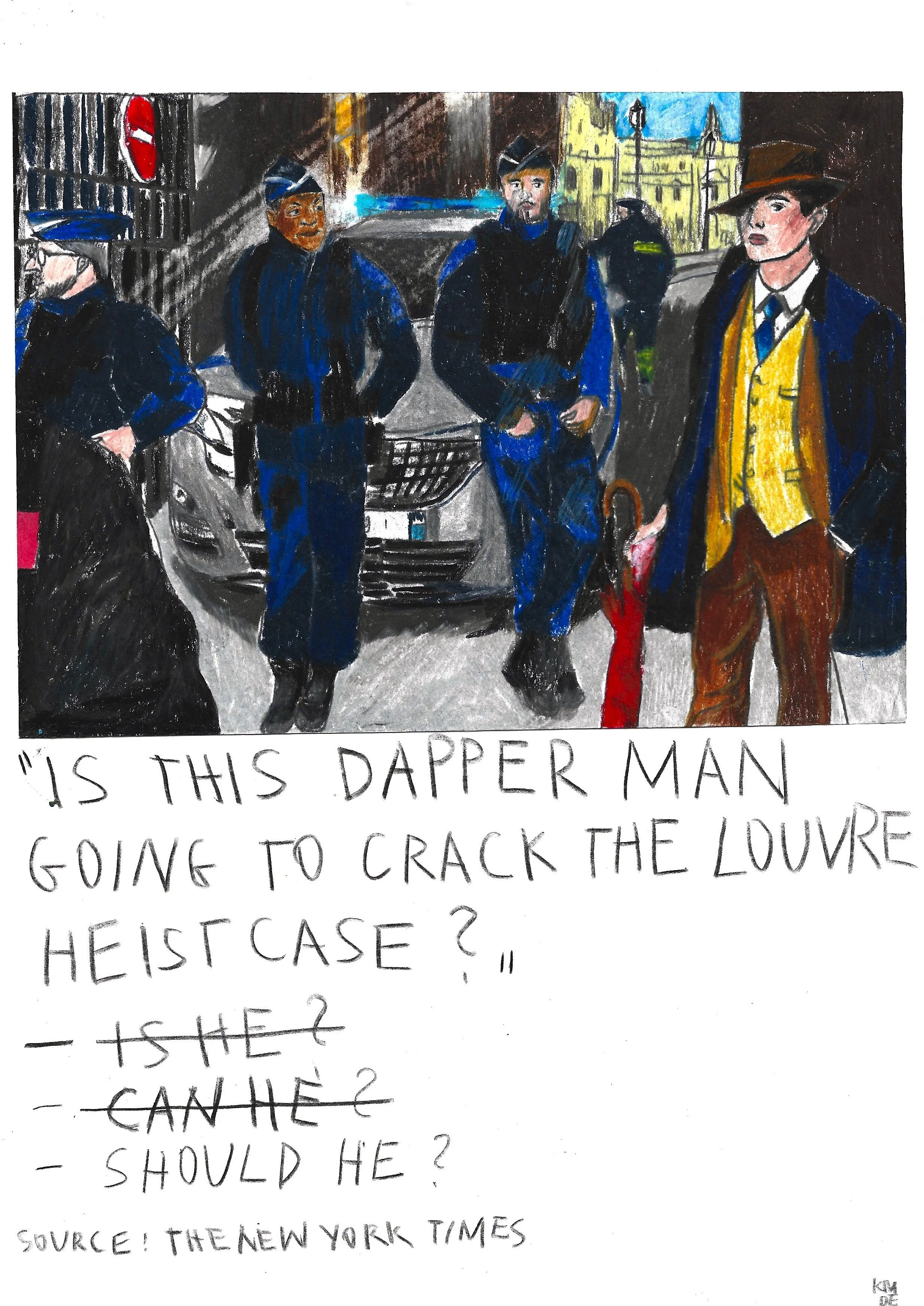 Is this Dapper Man?, Karolina Dema, Colour Pencil on Paper, 21 x 29.7cm, 2025
©Demo Dema