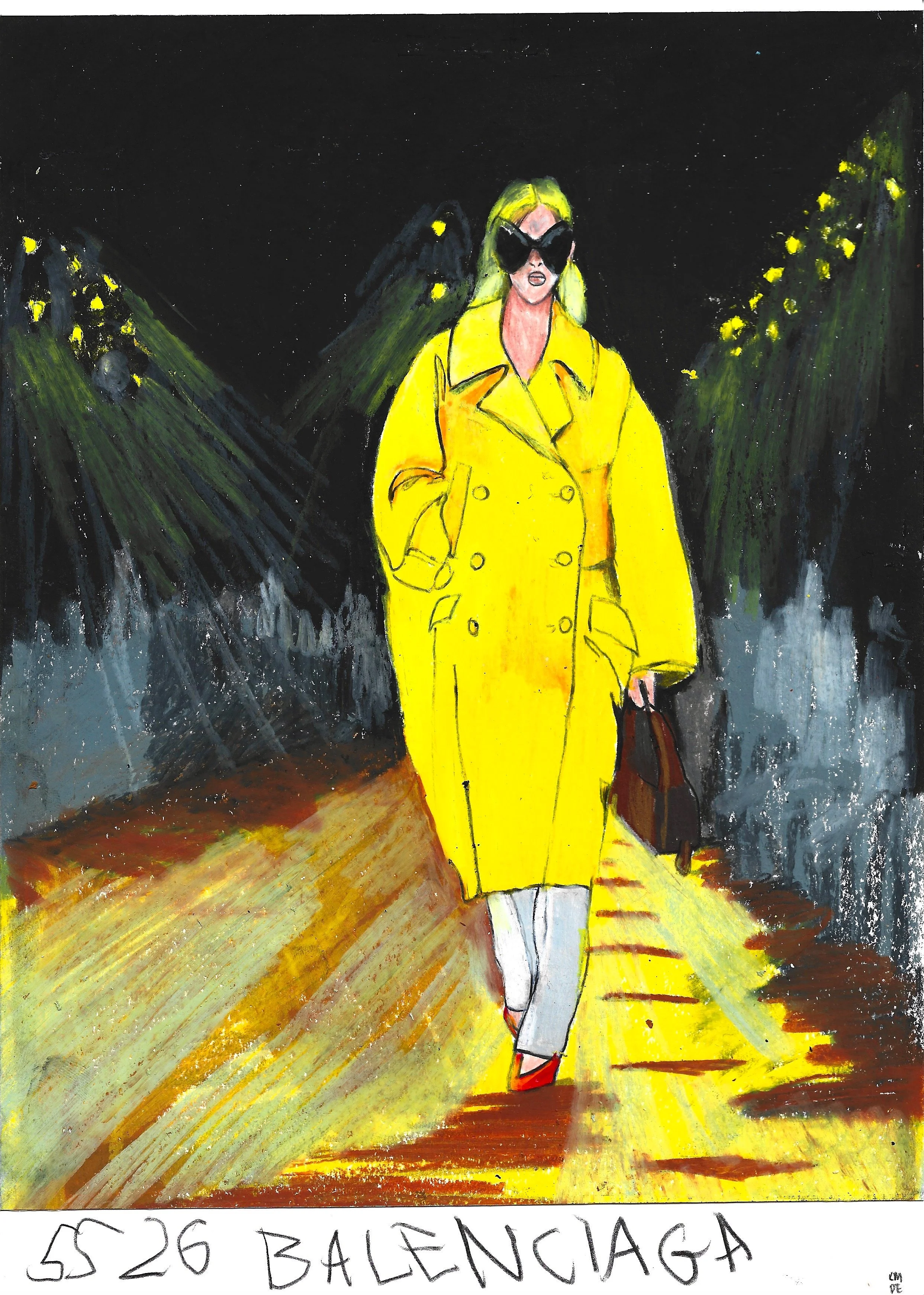 SS26 Balenciaga, Karolina Dema, Colour Pencil on Paper, 21 x 29.7cm, 2025
©Demo Dema