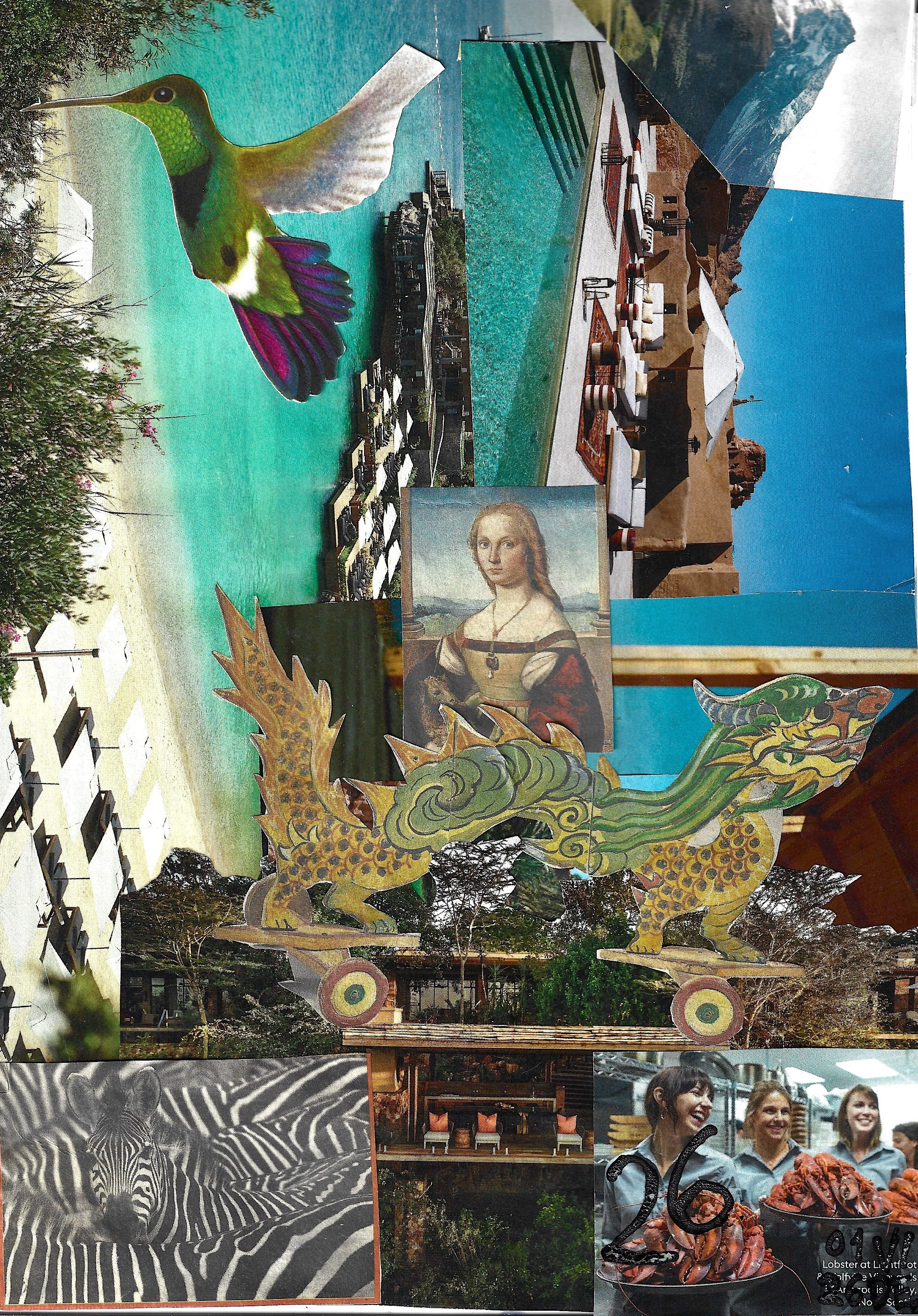 26 Jan 26: Riding the Dragon, Virgile Demo, Cut and Paste on Paper, 21 x 29.7 cm, 2026