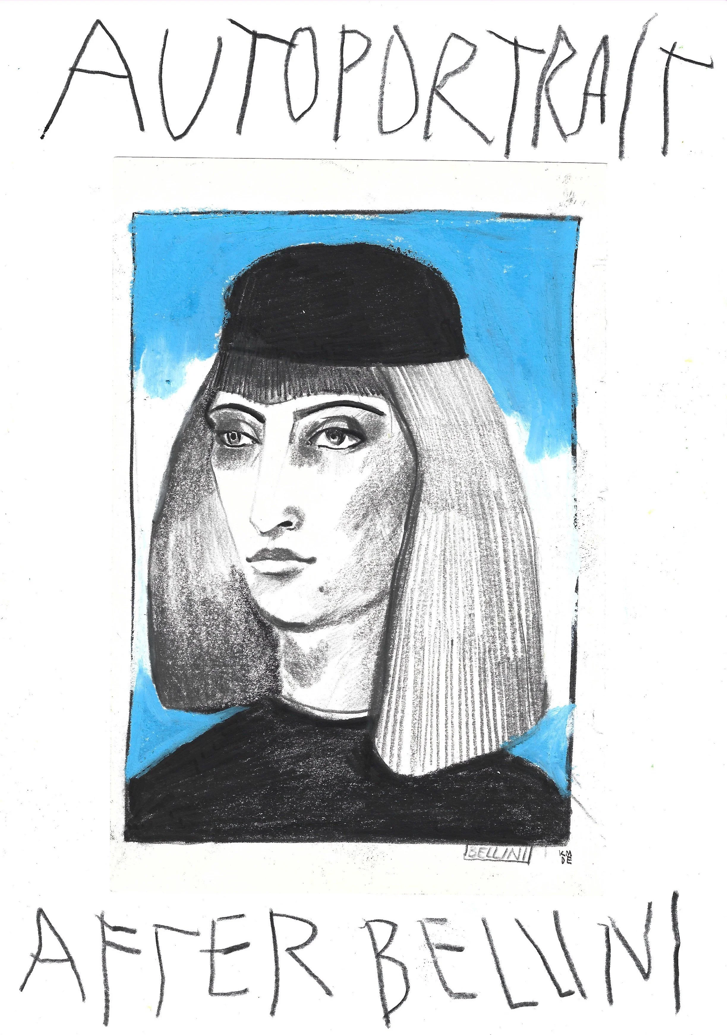 Autoportrait After Bellini, Karolina Dema, Wax Pastel and Colour Pencil, 2021-2025
©Demo Dema