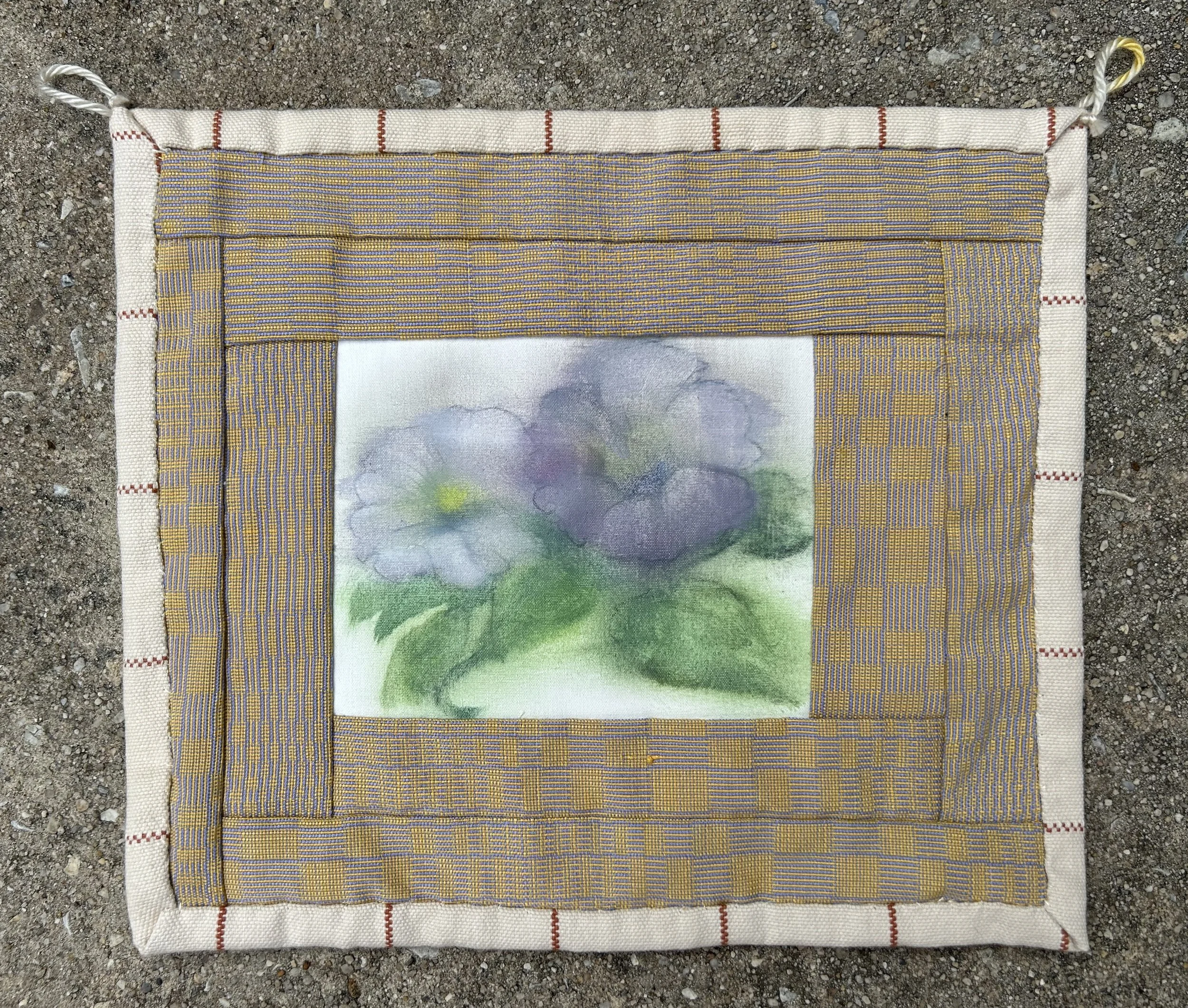 "Do Ut Es"
Oil on cloth, woven border
10x12
