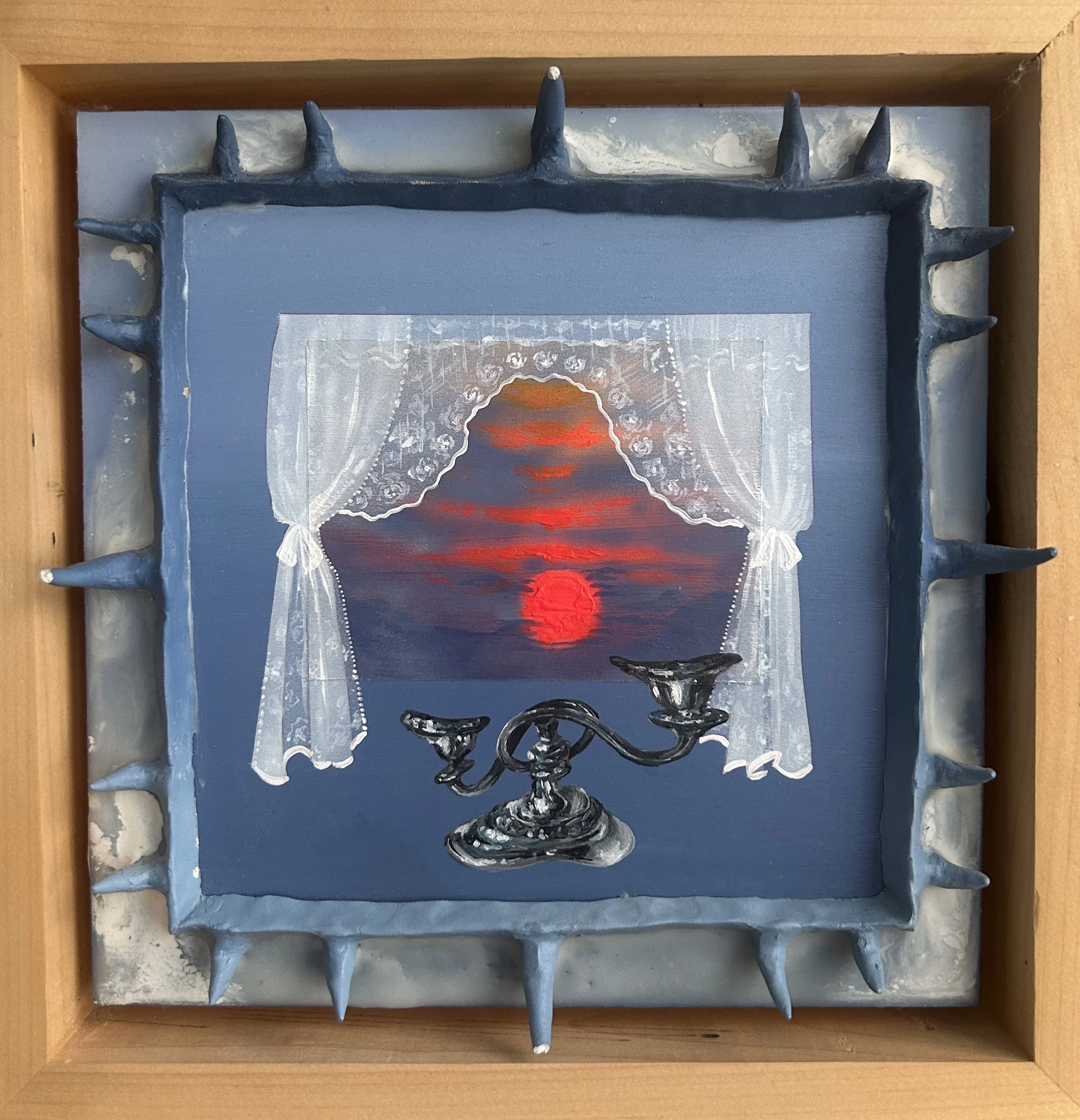 "Een met Fluweel Bedekte Baksteen"
Oil, acrylic, encaustic clay on panel
8x8