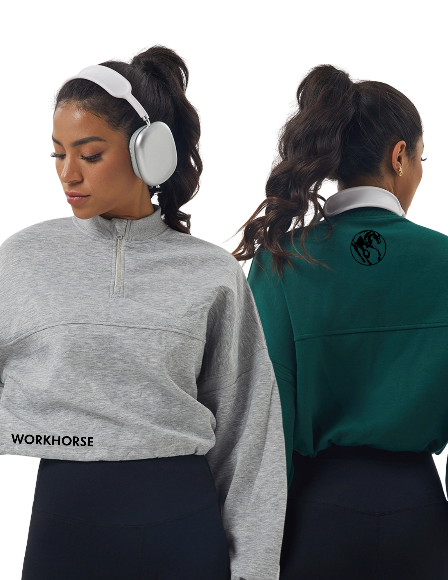 HALF ZIP  CINCH CROP