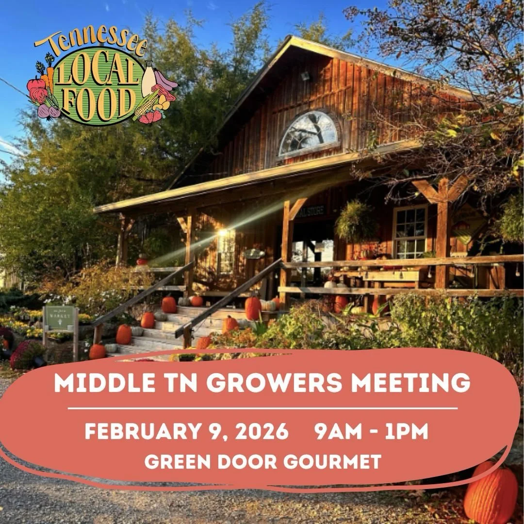 Join us for the annual Middle TN Growers Meeting on Monday, February 9, 2026, from 9:00 AM to 1:00 PM!

Very special thanks to Sylvia Gainer of Green Door Gourmet (@greendoorgourmet) for hosting us once again, and for providing lunch! 🙌🏼

This annu