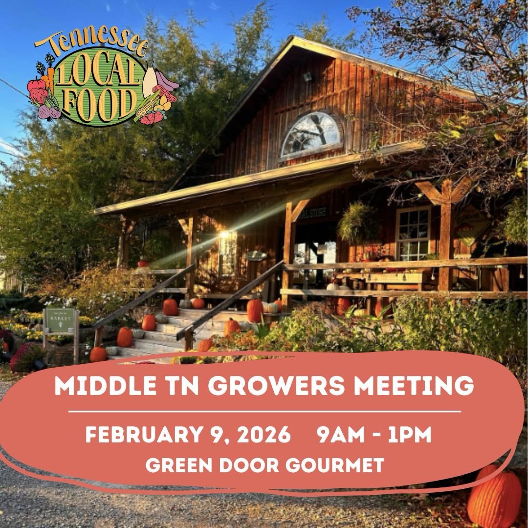 Join us for the annual Middle TN Growers Meeting on Monday, February 9, 2026, from 9:00 AM to 1:00 PM!

Very special thanks to Sylvia Gainer of Green Door Gourmet (@greendoorgourmet) for hosting us once again, and for providing lunch! 🙌🏼

This annu
