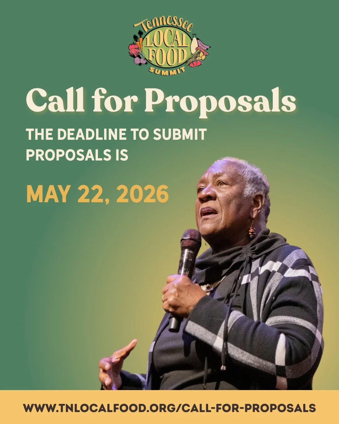 Call for Proposals is OPEN for the 2026 TN Local Food Summit!

The 16th Annual Tennessee Local Food Summit is heading to Nashville, TN, on December 4&ndash;6, and we want YOUR voice on stage.

Whether you're a farmer, food system advocate, educator, 