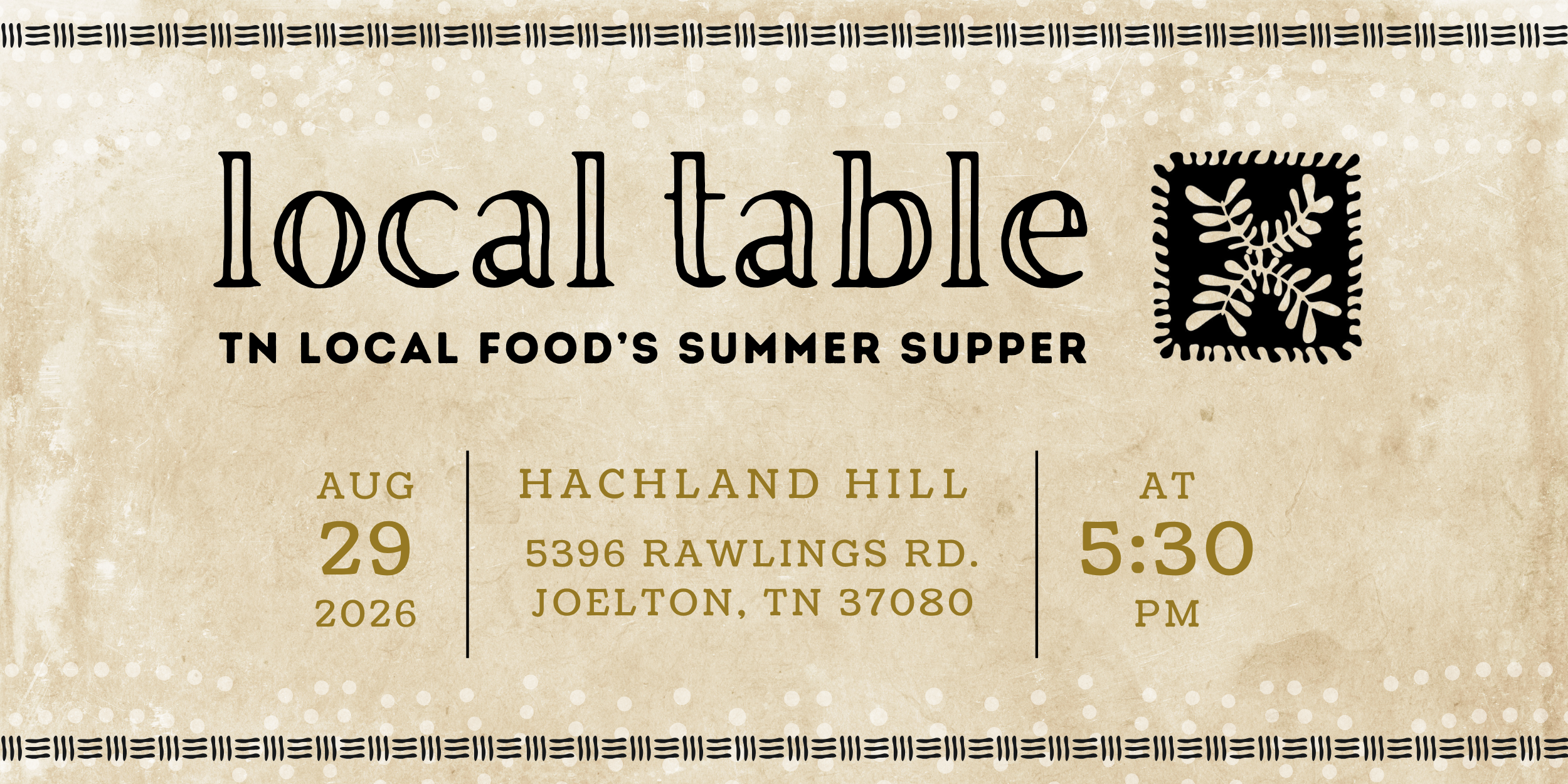 Local Table: Summer Supper at Hachland Hill