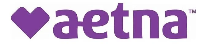 A purple heart symbol followed by the word "aetna" in lowercase purple letters.