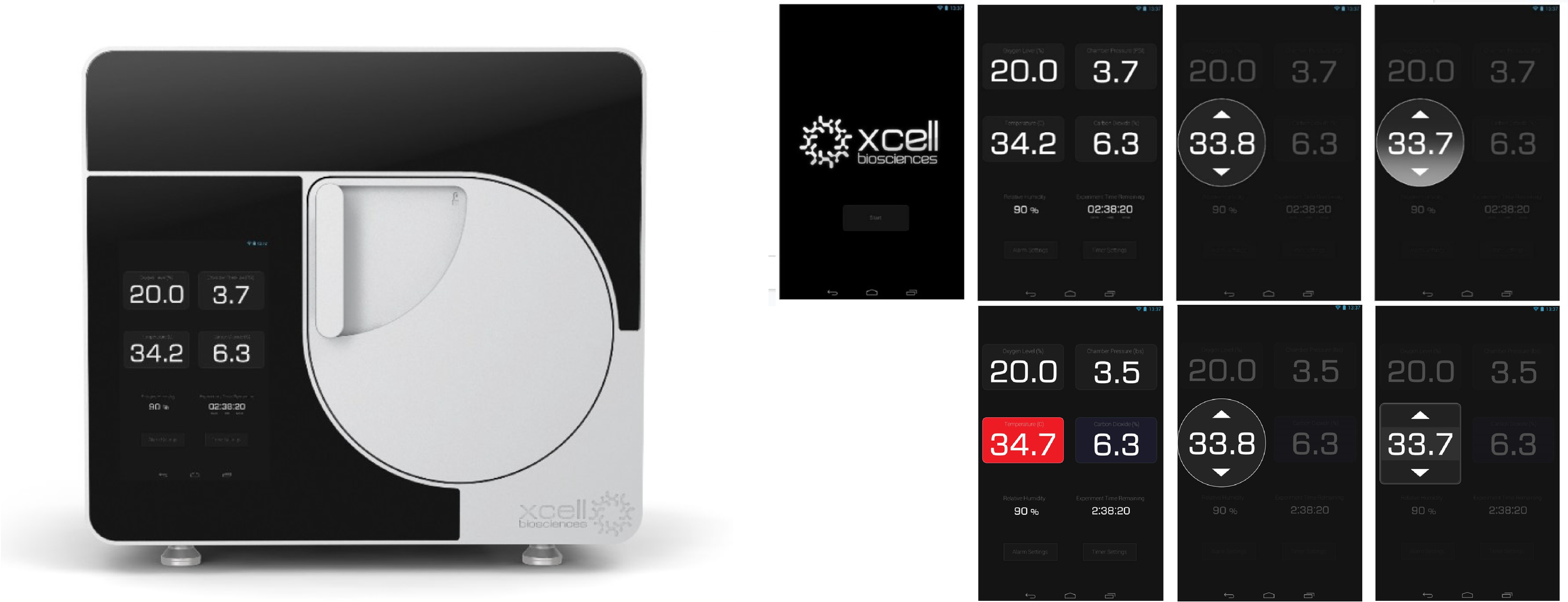 radiant product development, xcellbio incubator, radiantpd.com, high res render, GUI