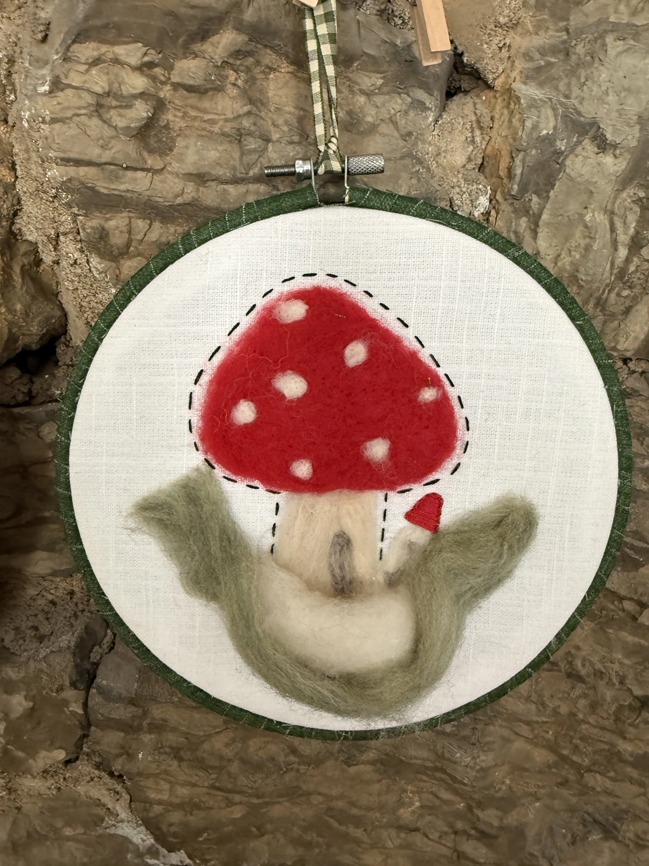 2D Needle Felted Mushroom