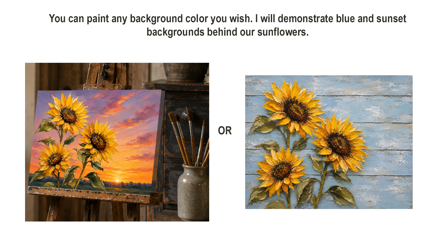 Impasto Sunflower Acrylic Painting Class
