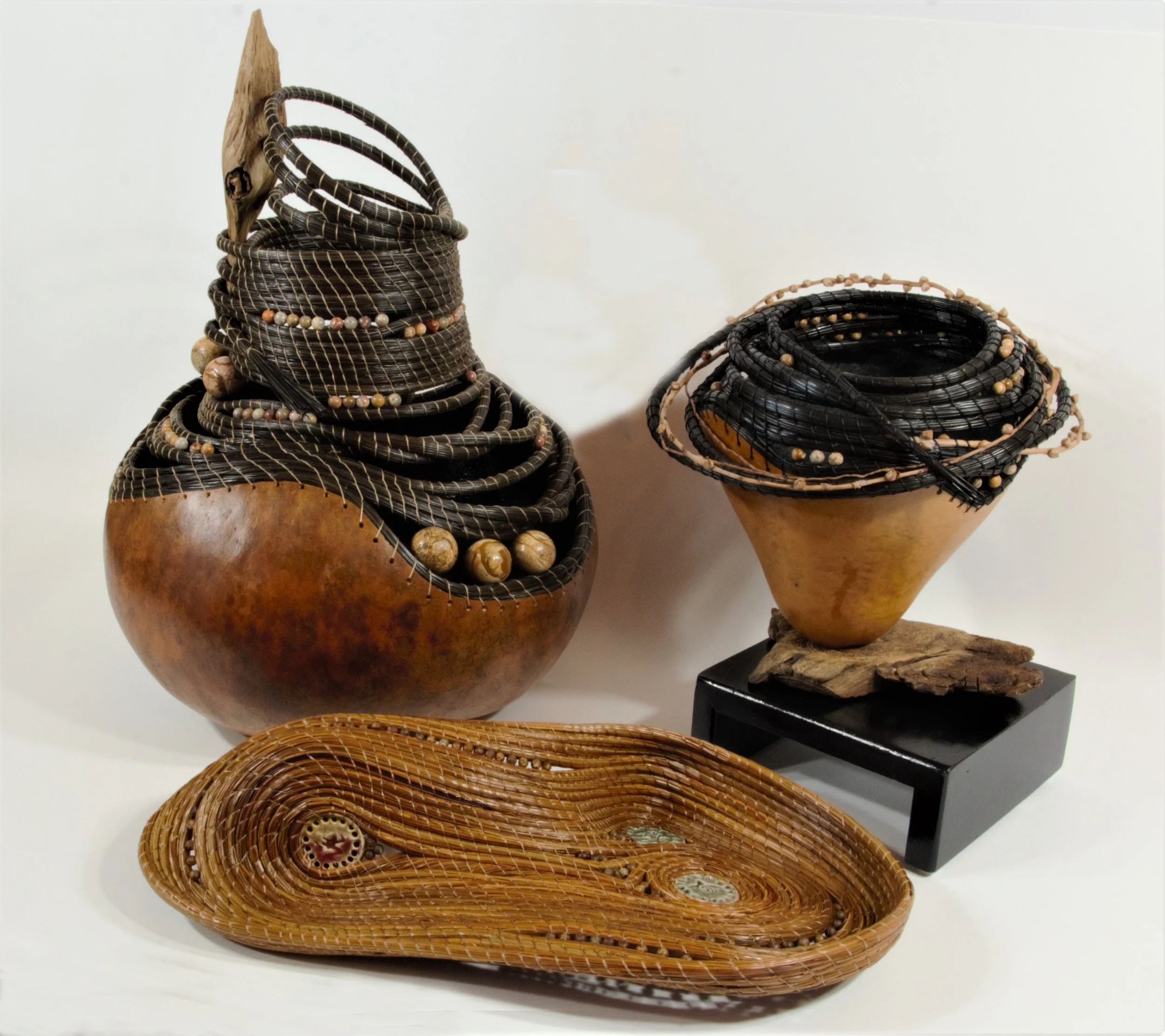 Fine art basketry from gourds by Katherine Janke