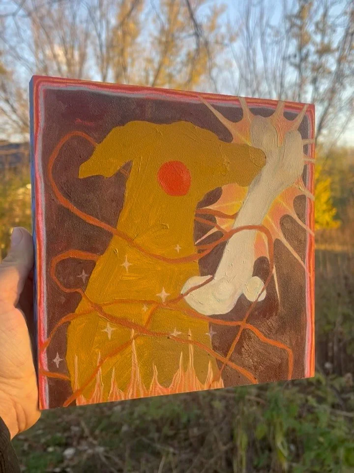 I know I have been promoting things hard lately on here, so as a reward for both you and me, here is a painting I love that I made of my dog! Just for LOVE. With beautiful birdsong! And one of my favorite Mary Oliver poems:

You may not agree, you ma