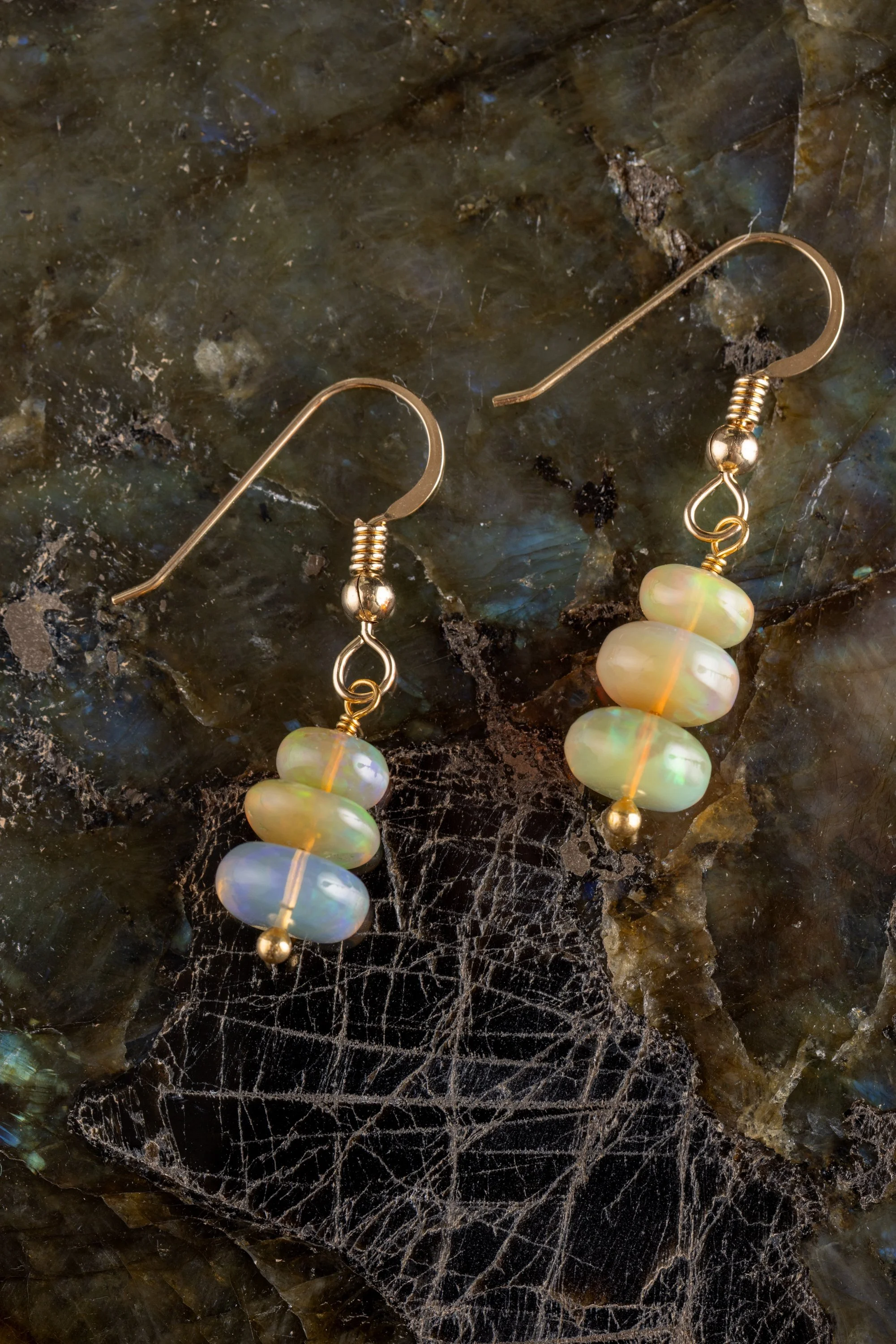 Handmade Ethiopian Opal Earrings