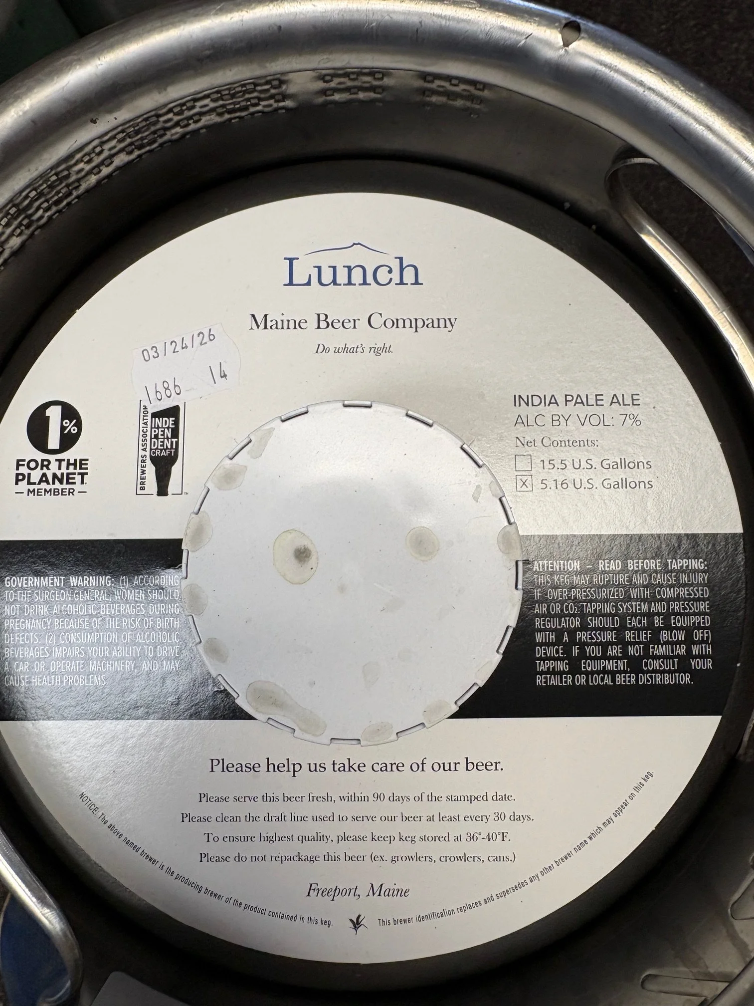 Keg Lunch Maine Beer