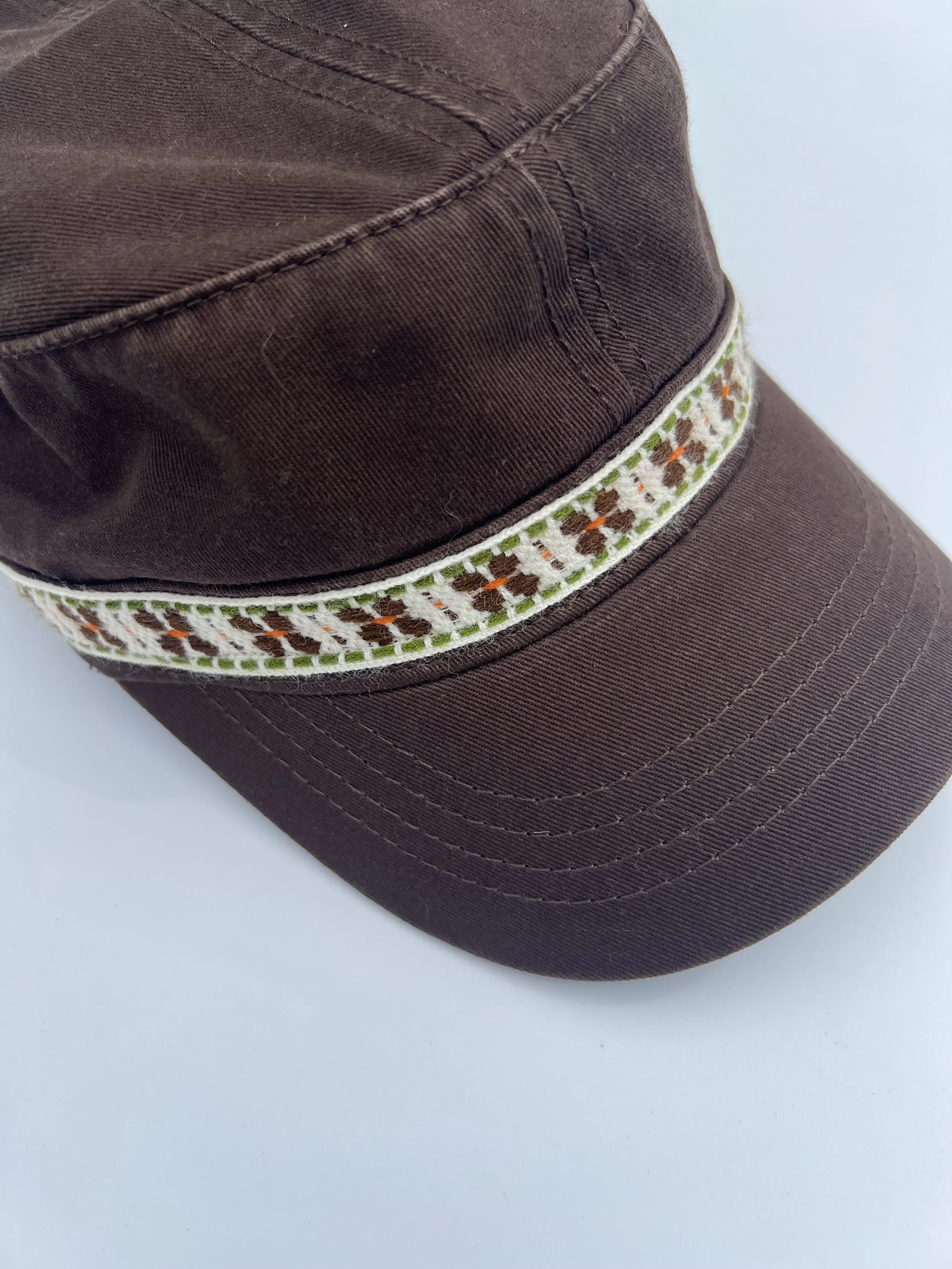 Brown Floral Cadet Hat