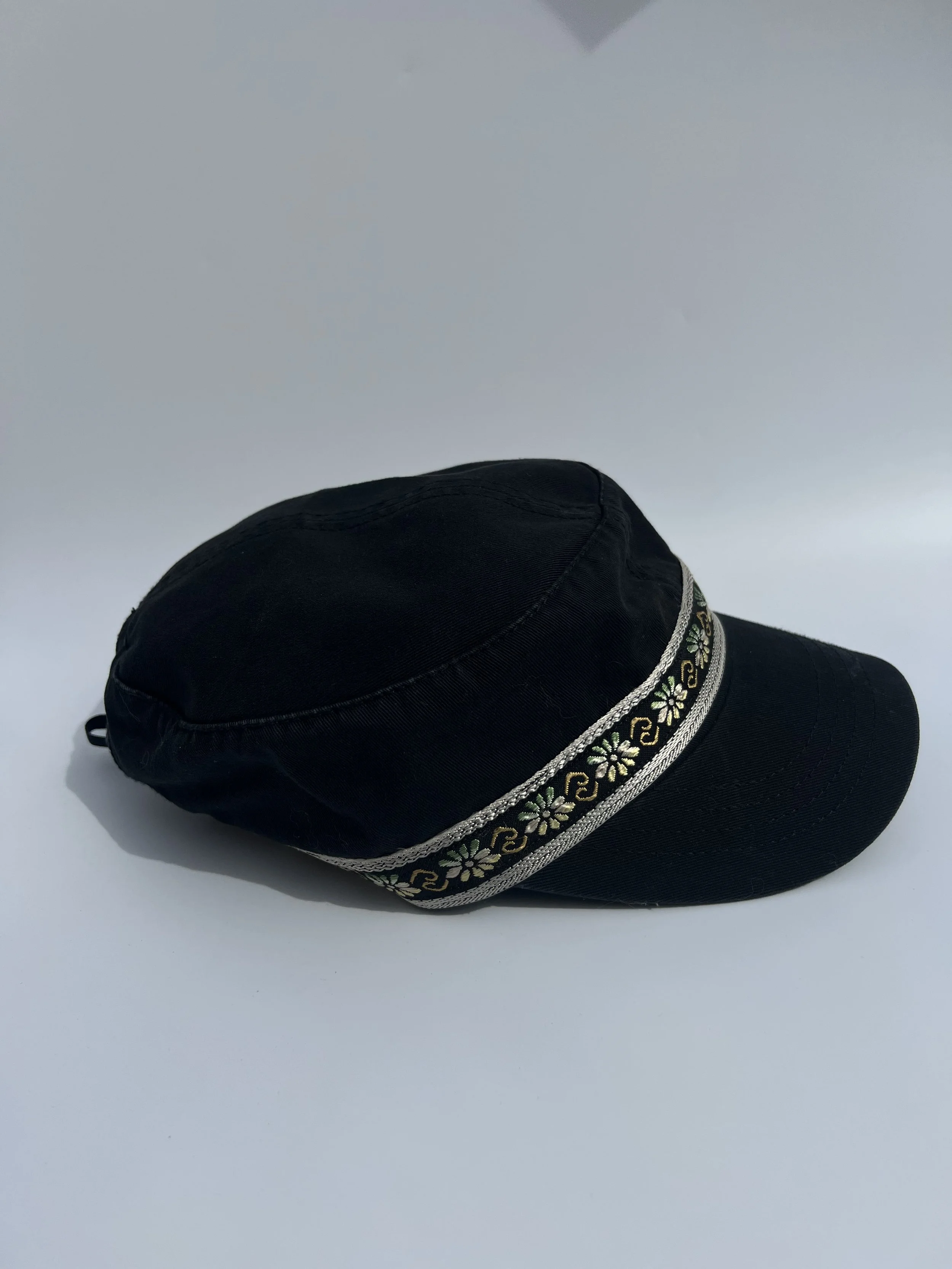 Black Floral Cadet Hat