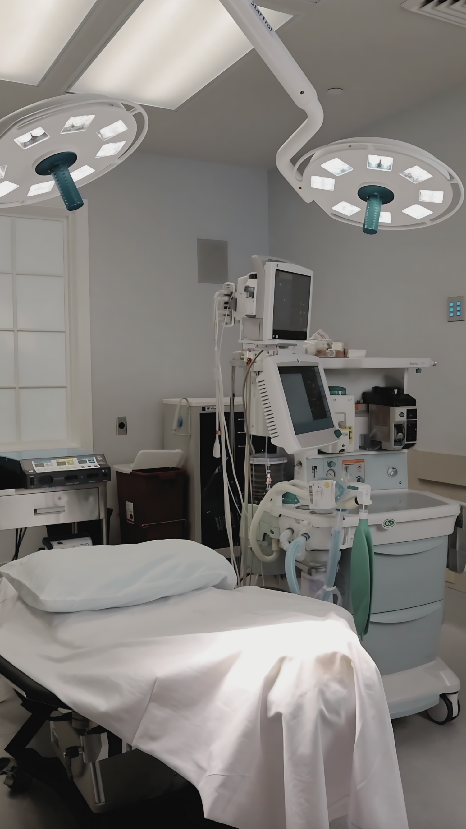 Operating room at Meridian Plastic Surgery Center in Carmel, Indiana