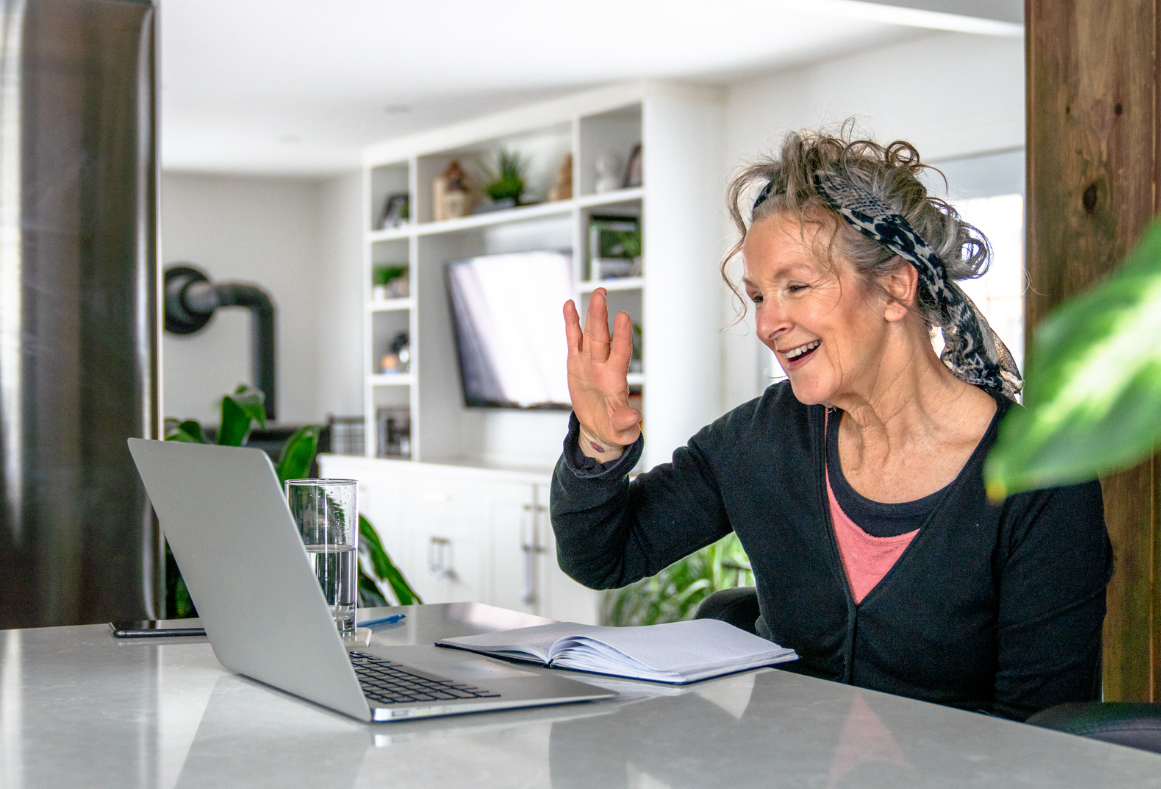 Out-of-town patient doing a virtual follow-up video consultation with Dr. Sturgill