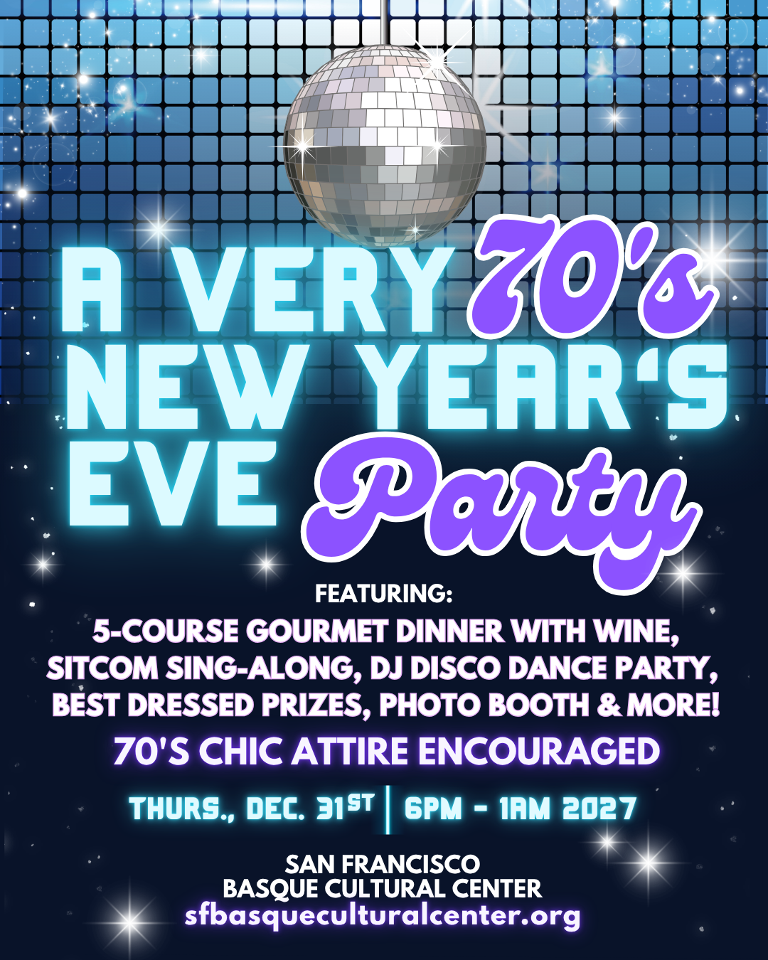 BCC NYE 2026 - A Very 70's NYE Party