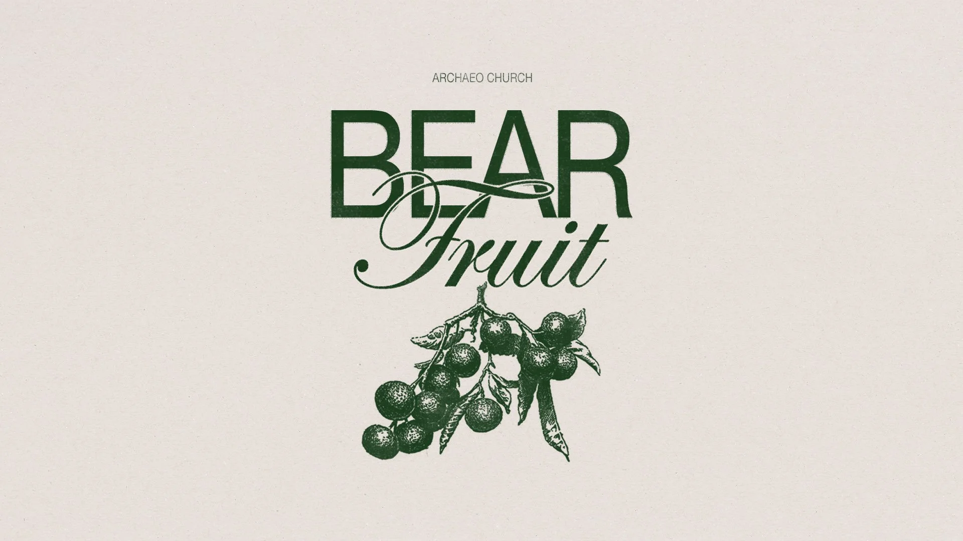 Vintage-style book cover titled 'Bear Fruit' featuring an illustration of a branch with berries and leaves.