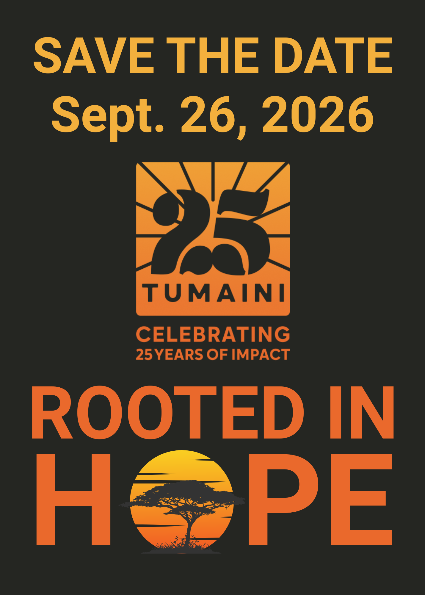 You're Invited!  Come Celebrate 25 Years of Tumaini with us!