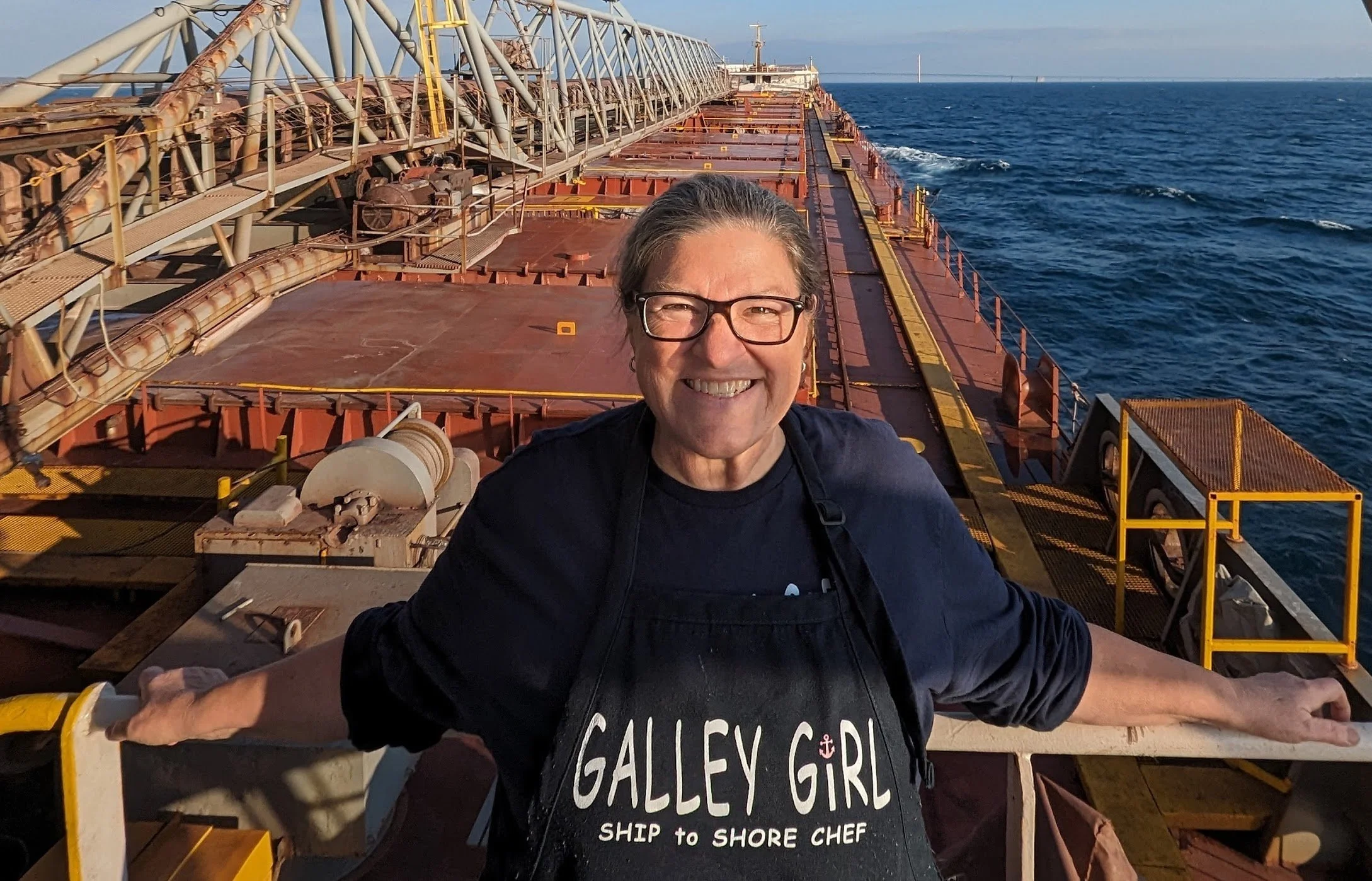 Passing under                    the Mackinac bridge 