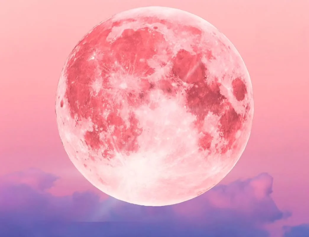 Tonight's Pink Full Moon symbolizes renewal, growth and rebirth - marking the first full moon after the spring equinox. It invites a release of past baggage and offers a fresh start, encouraging personal growth and a deeper connection to nature. This