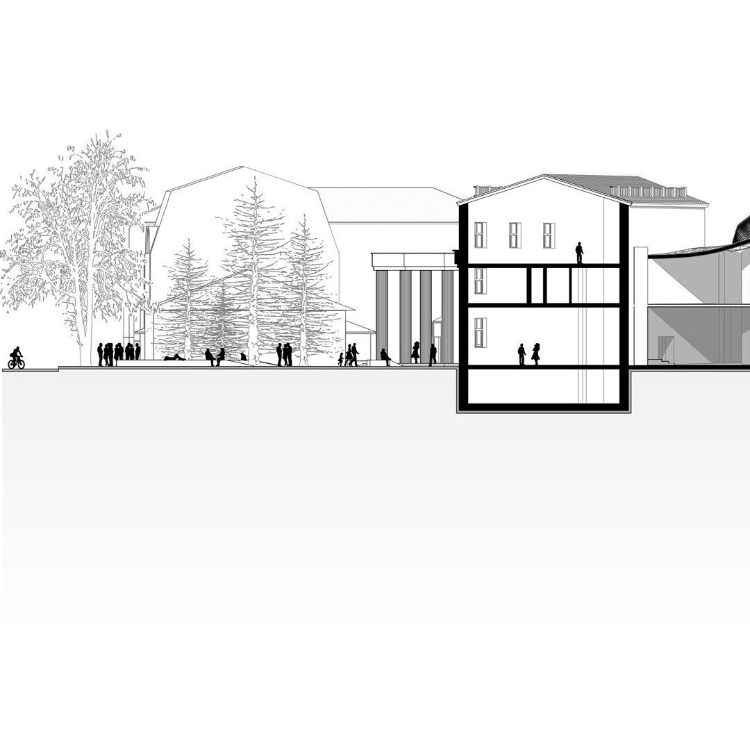Building section of our proposal for the rehabilitation of the &quot;Serghei Lunchevici&quot; National Philharmonic in 
Chisinau, Republic of Moldova

Location: Chisinau, Republic of Moldova 
Client: Ministry of Culture, Republic of Moldova
Surface 