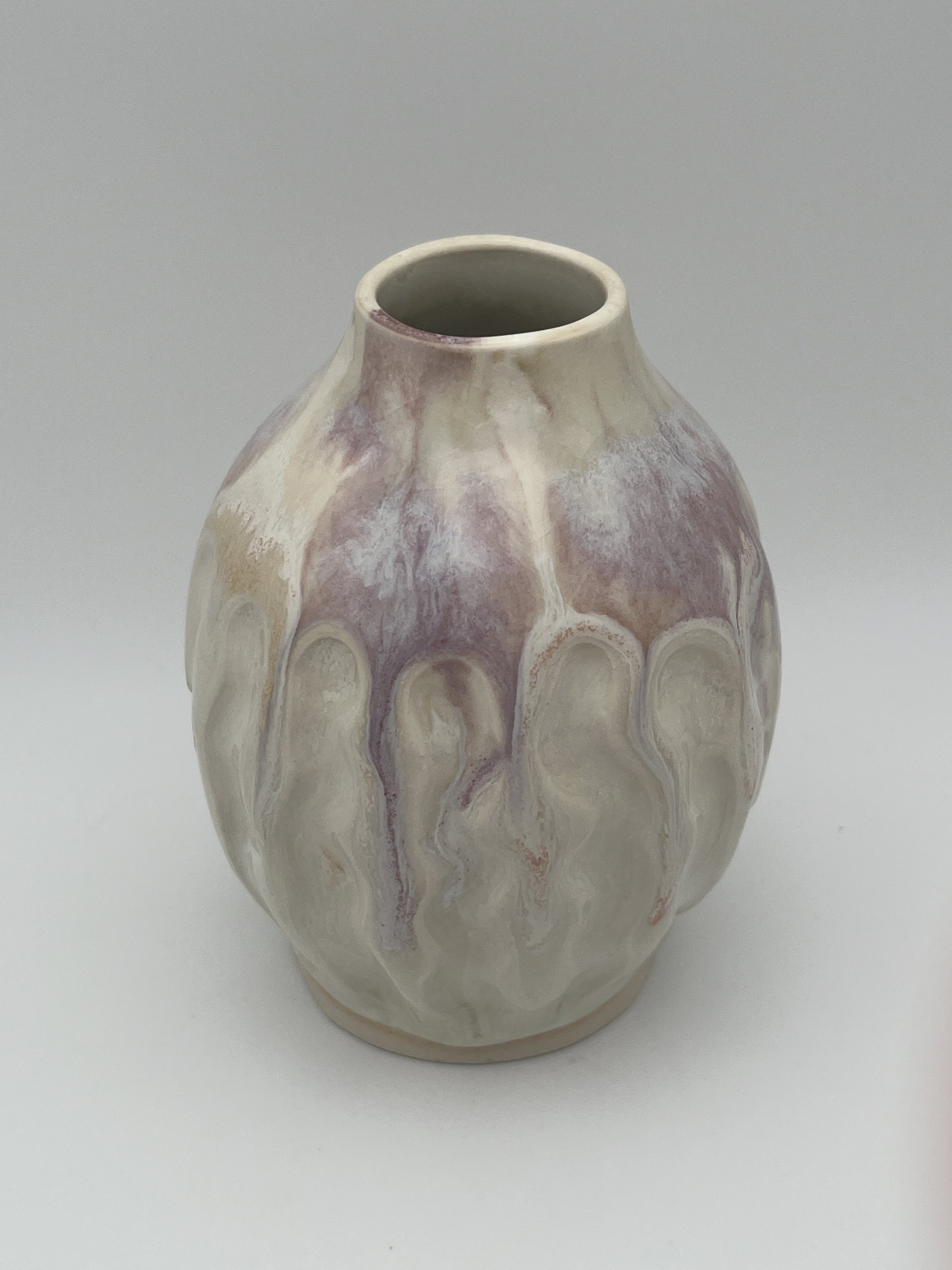 Bud Vase or Dispenser (Cream & Lavender)