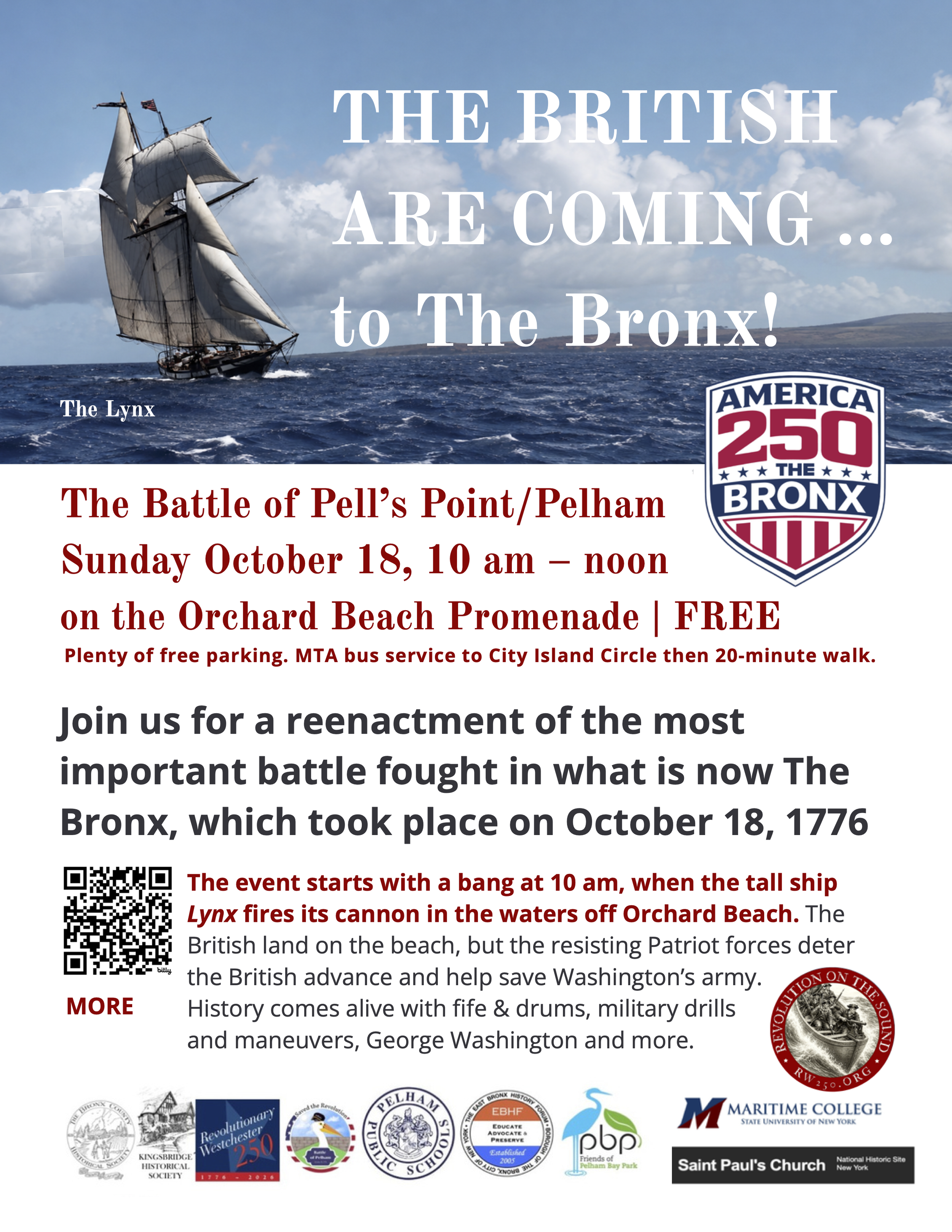 the battle of pell's point/pelham flyer for sunday october 18