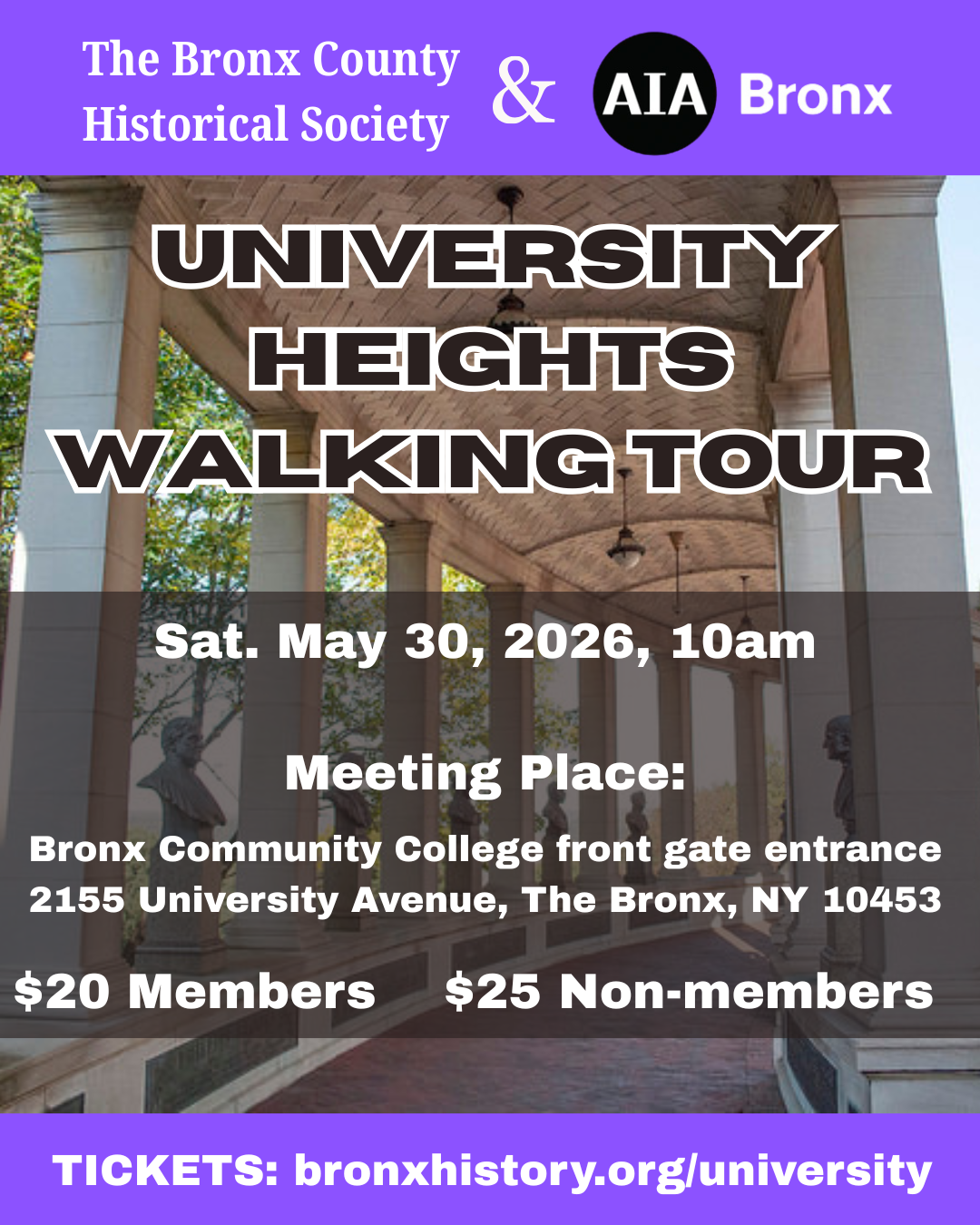 university heights walking tour flyer